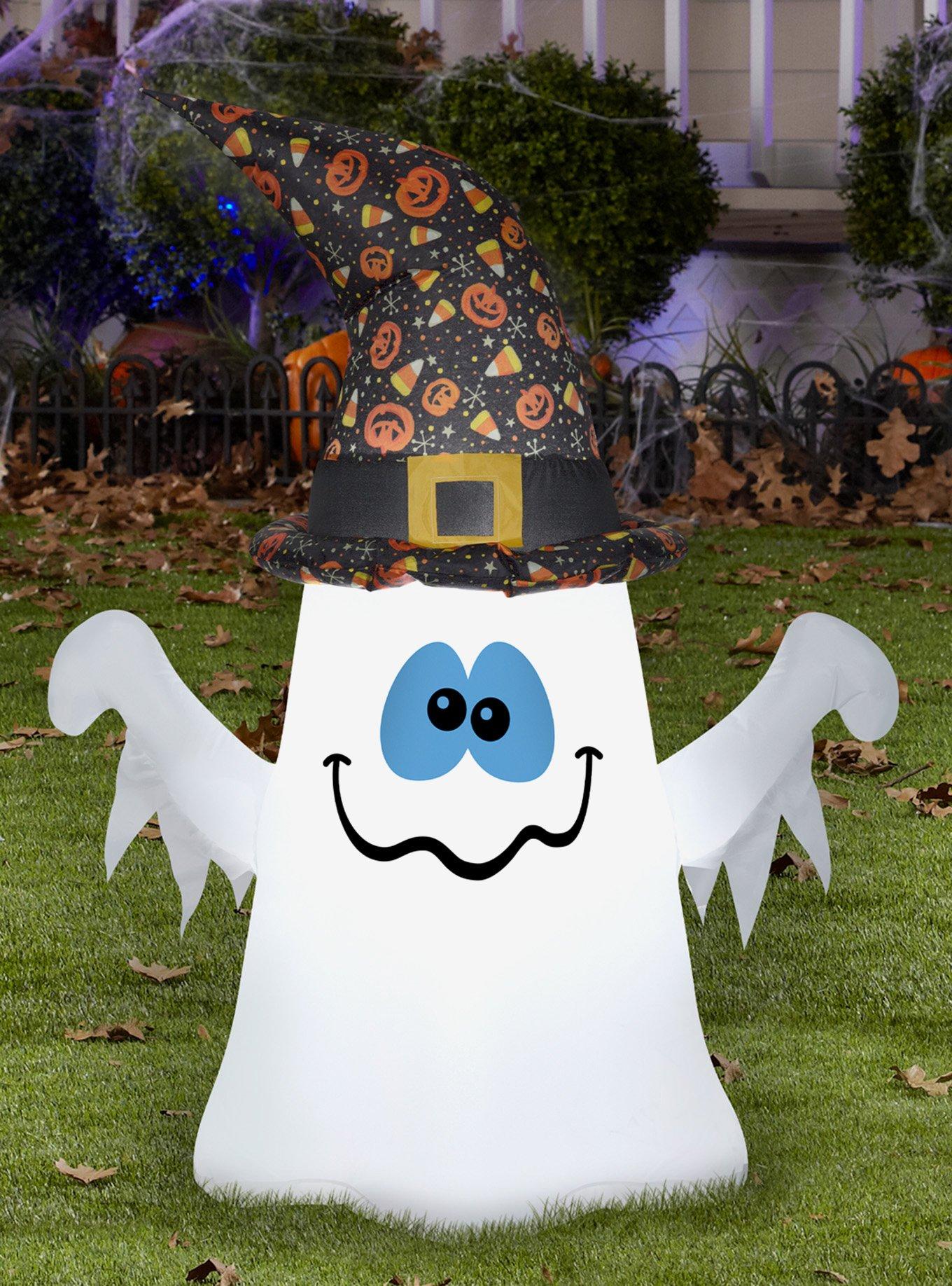 Ghost in Witch Hat Inflatable Decor, , hi-res