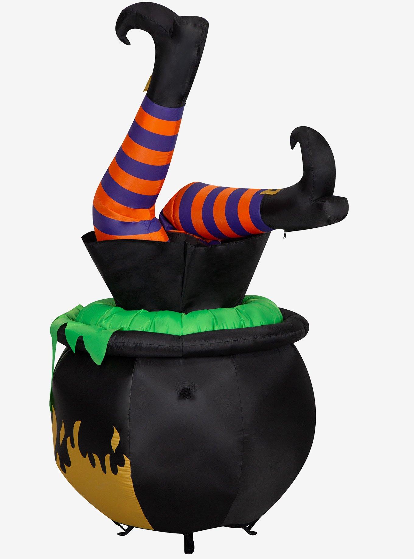 Animated Kicking Witch Legs in Cauldron Inflatable Decor, , alternate