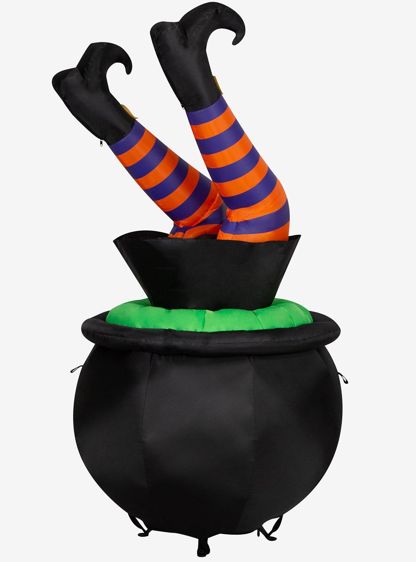 Animated Kicking Witch Legs in Cauldron Inflatable Decor, , alternate