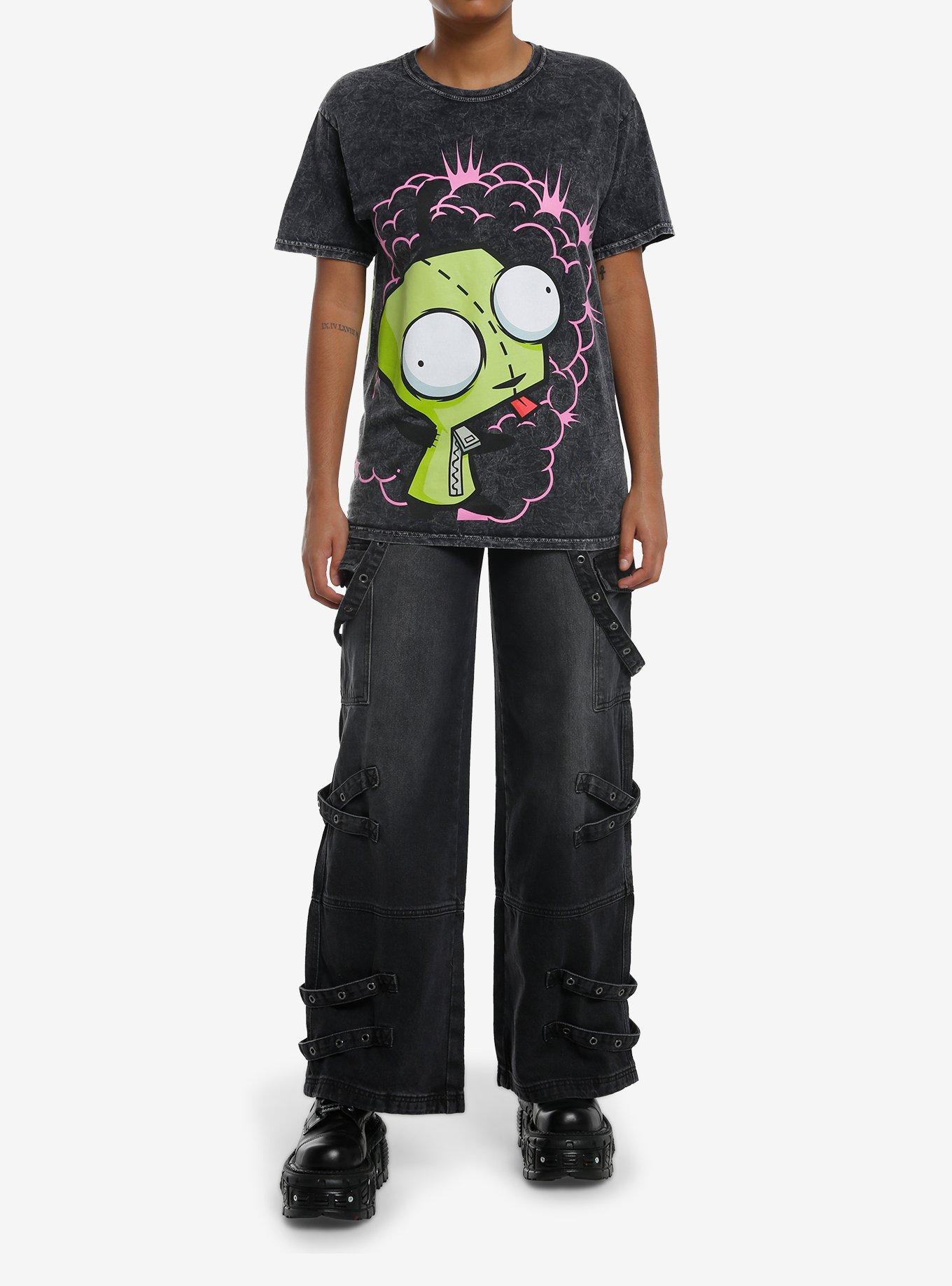 Invader Zim GIR Explosion Wash Boyfriend Fit Girls T-Shirt, MULTI, alternate