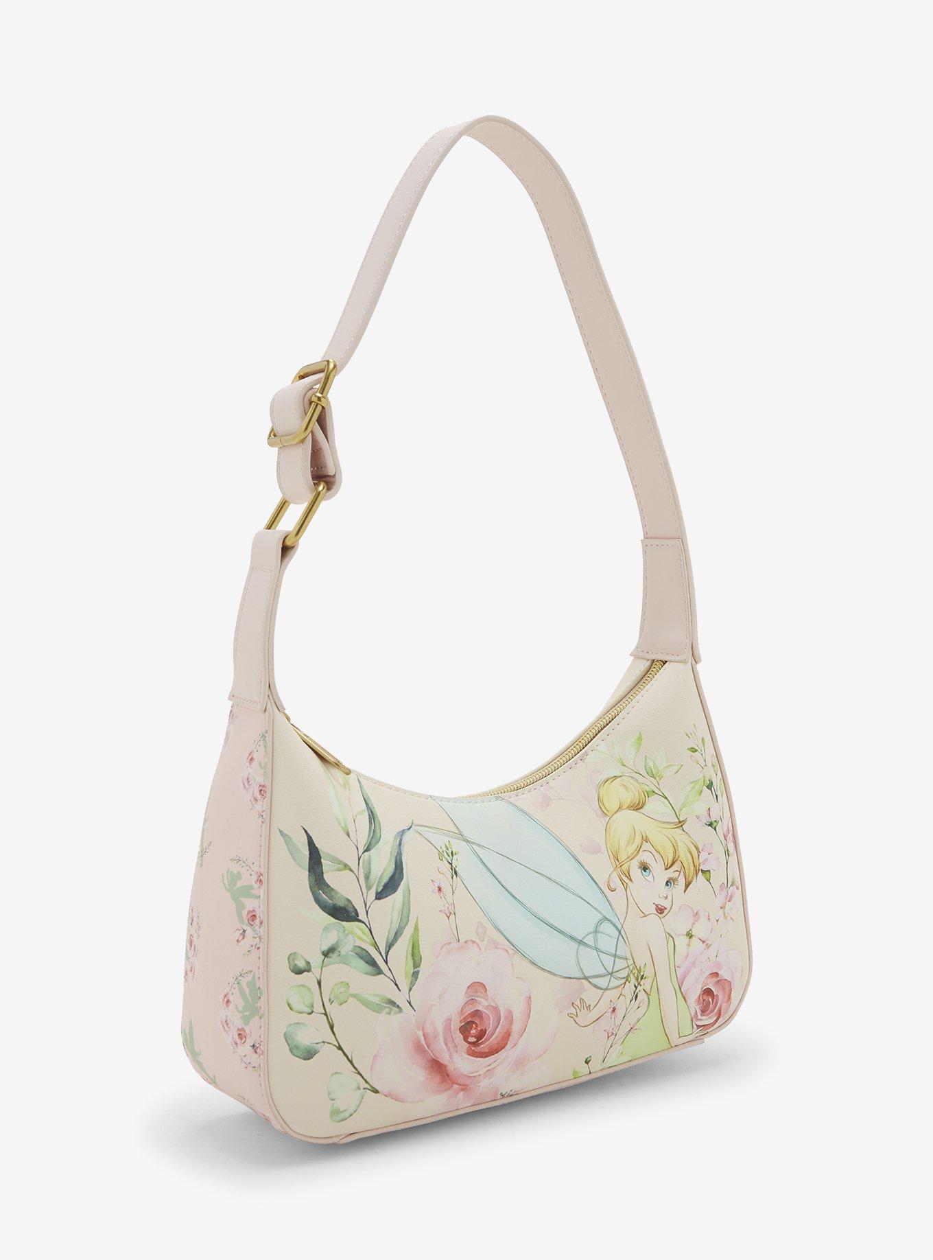 Loungefly Disney Peter Pan Tinker Bell Pastel Floral Shoulder Bag, , hi-res