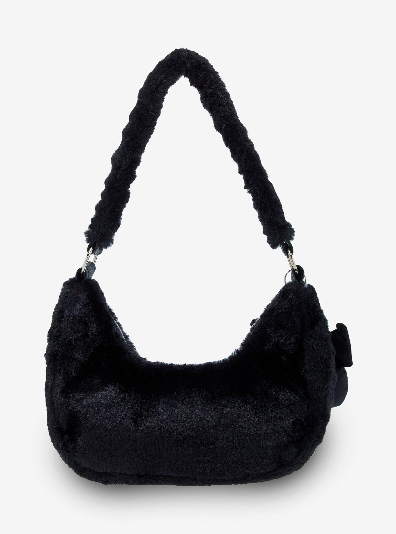 Kuromi Fuzzy Shoulder Bag, , alternate