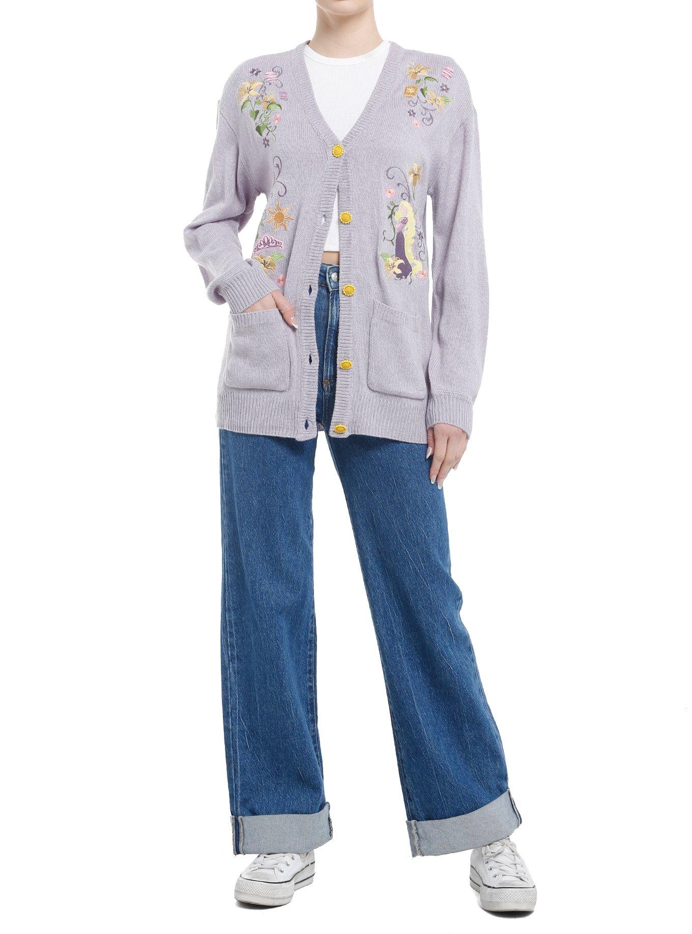 Disney Tangled Rapunzel & Flowers Girls Cardigan, MULTI, alternate
