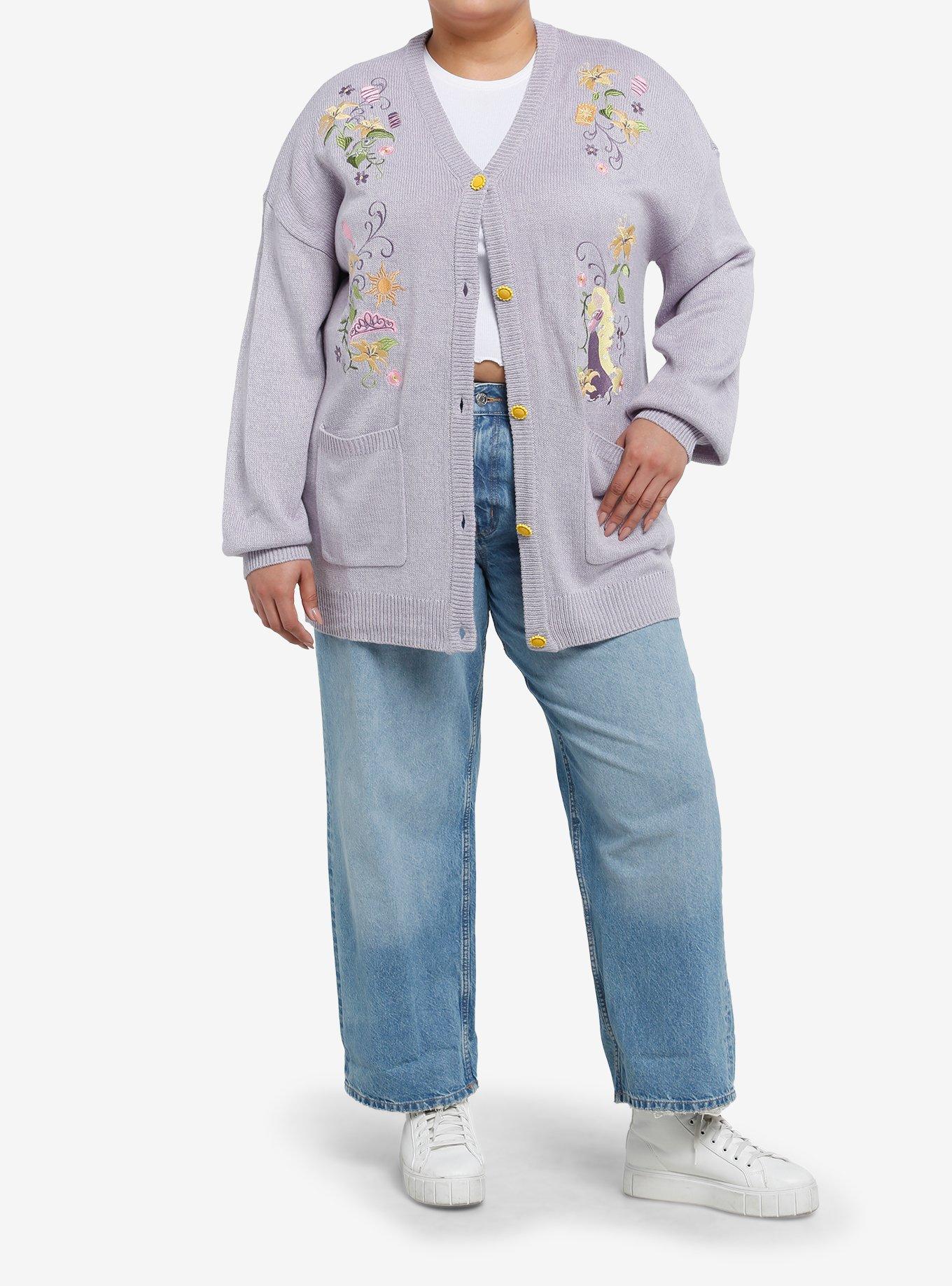 Disney Tangled Rapunzel & Flowers Girls Cardigan Plus Size, MULTI, alternate