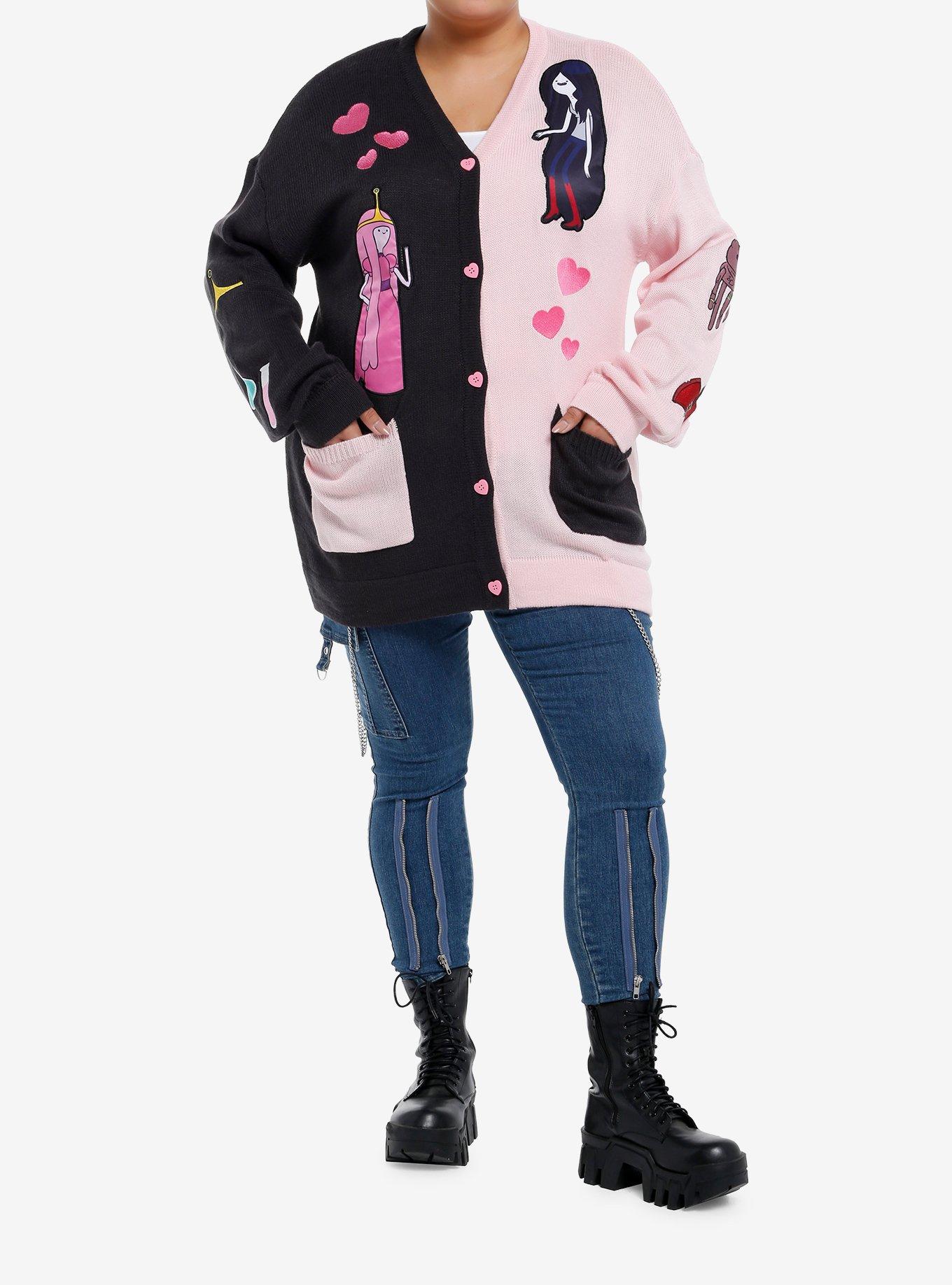 Adventure Time Marceline & Princess Bubblegum Hearts Girls Cardigan Plus Size, , hi-res