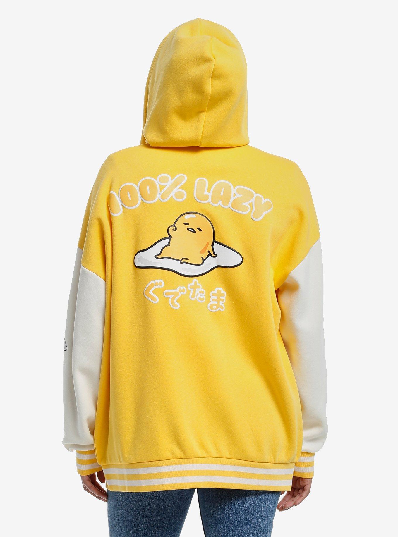 Gudetama Puff Print Girls Oversized Hoodie, , hi-res