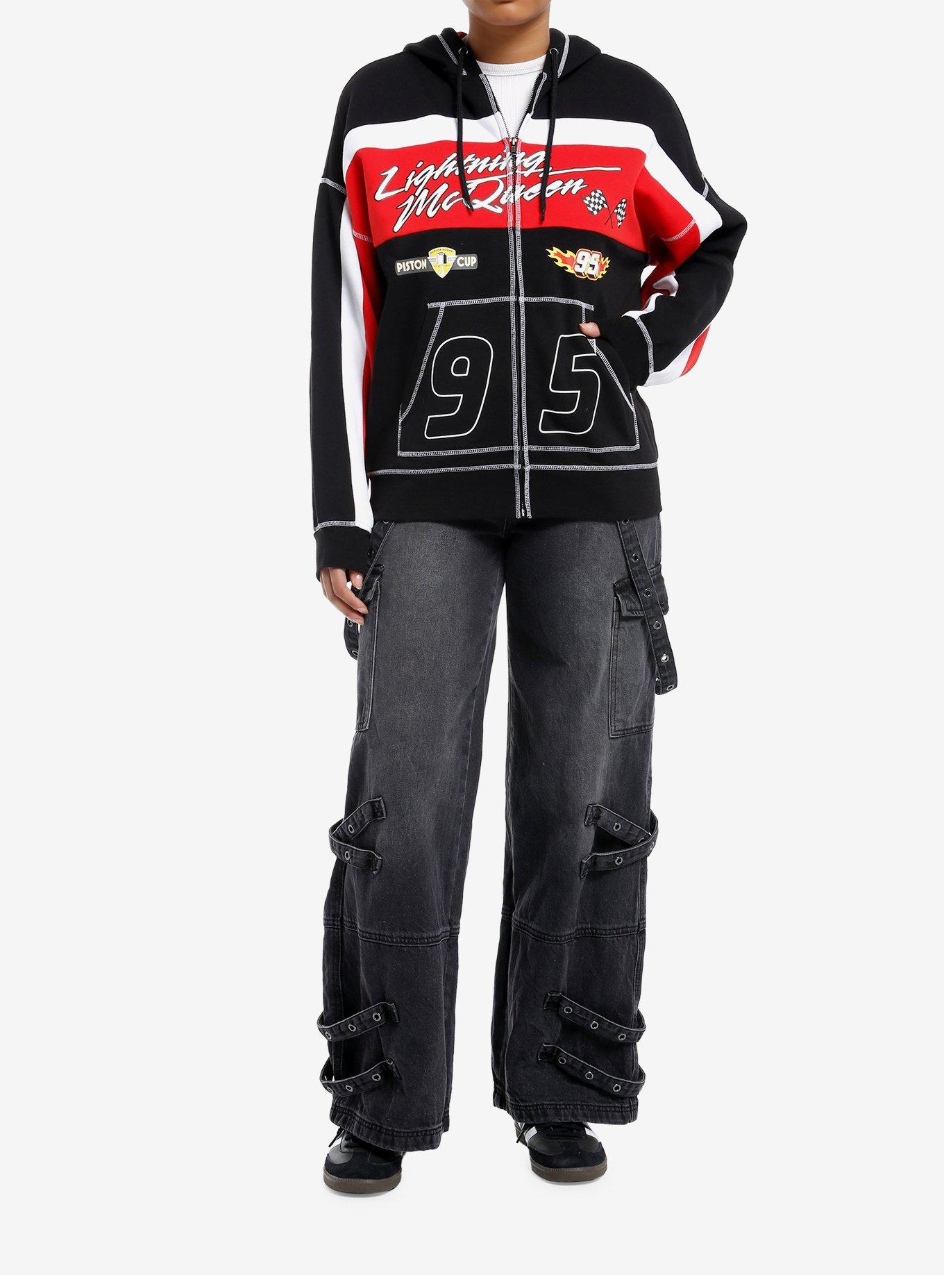 Disney Pixar Cars Lightning McQueen Panel Girls Oversized Hoodie, MULTI, alternate
