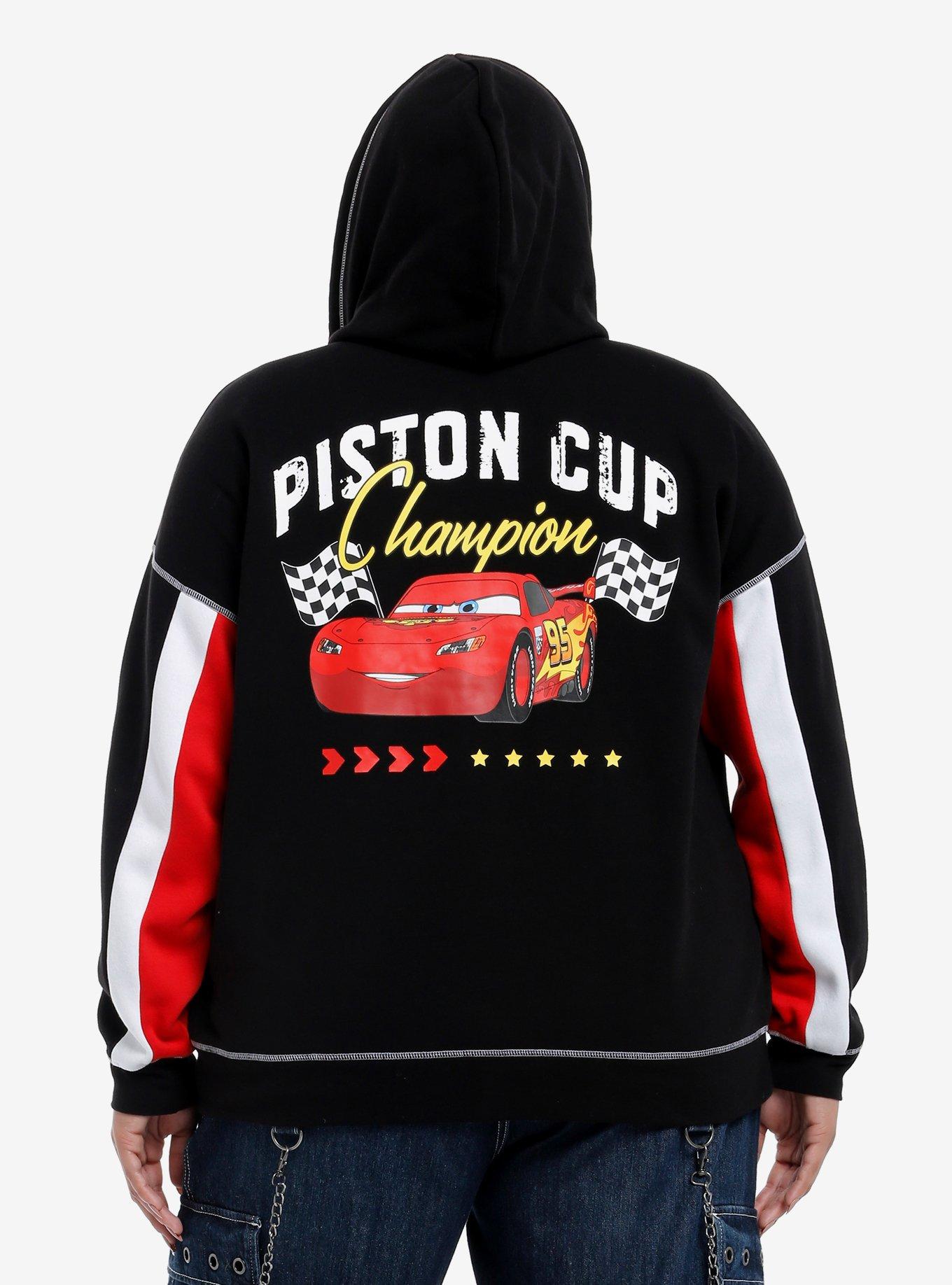Disney Pixar Cars Lightning McQueen Panel Girls Oversized Hoodie Plus Size, MULTI, alternate