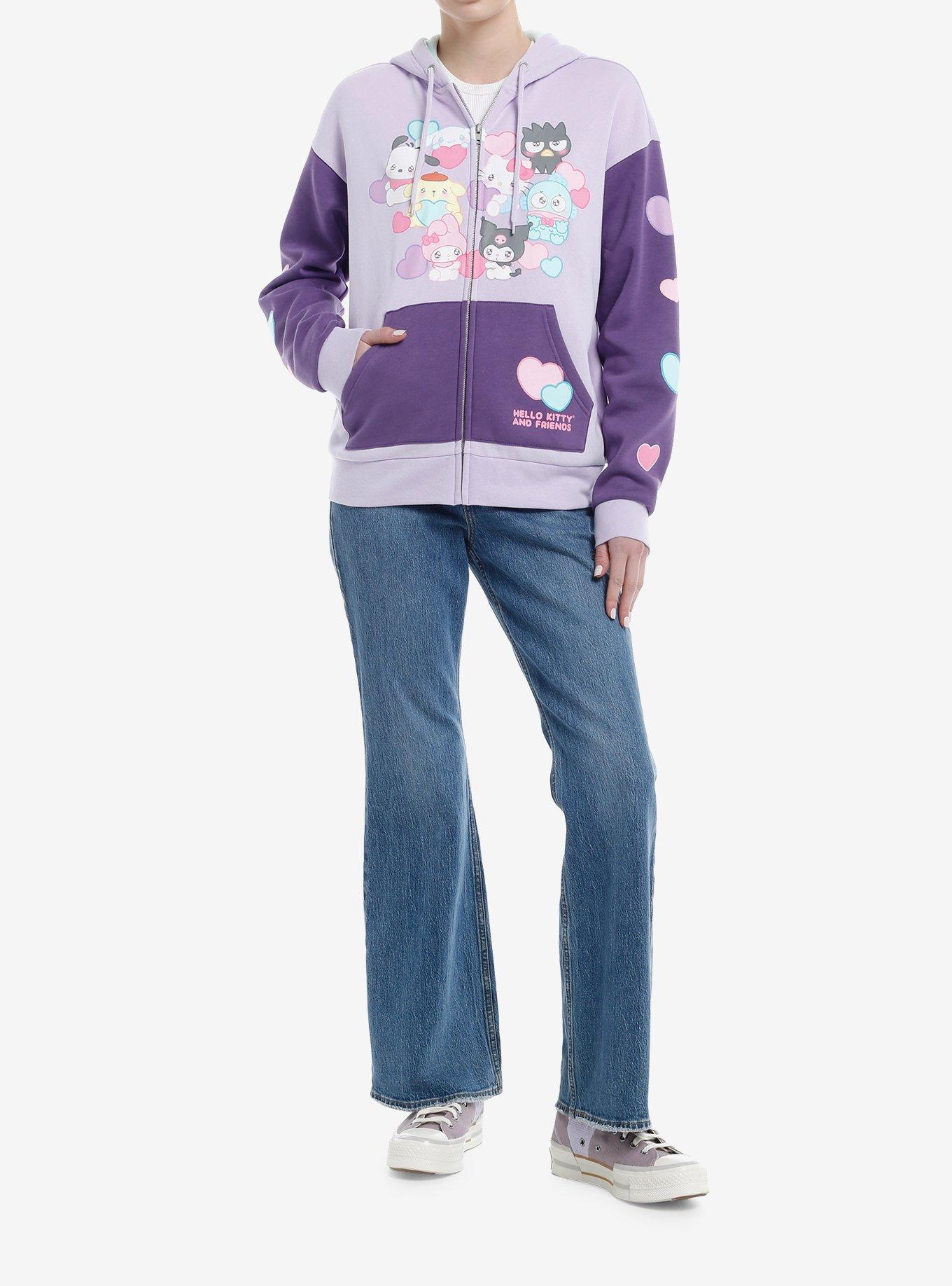 Hello Kitty And Friends Hearts Color-Block Girls Hoodie, , hi-res