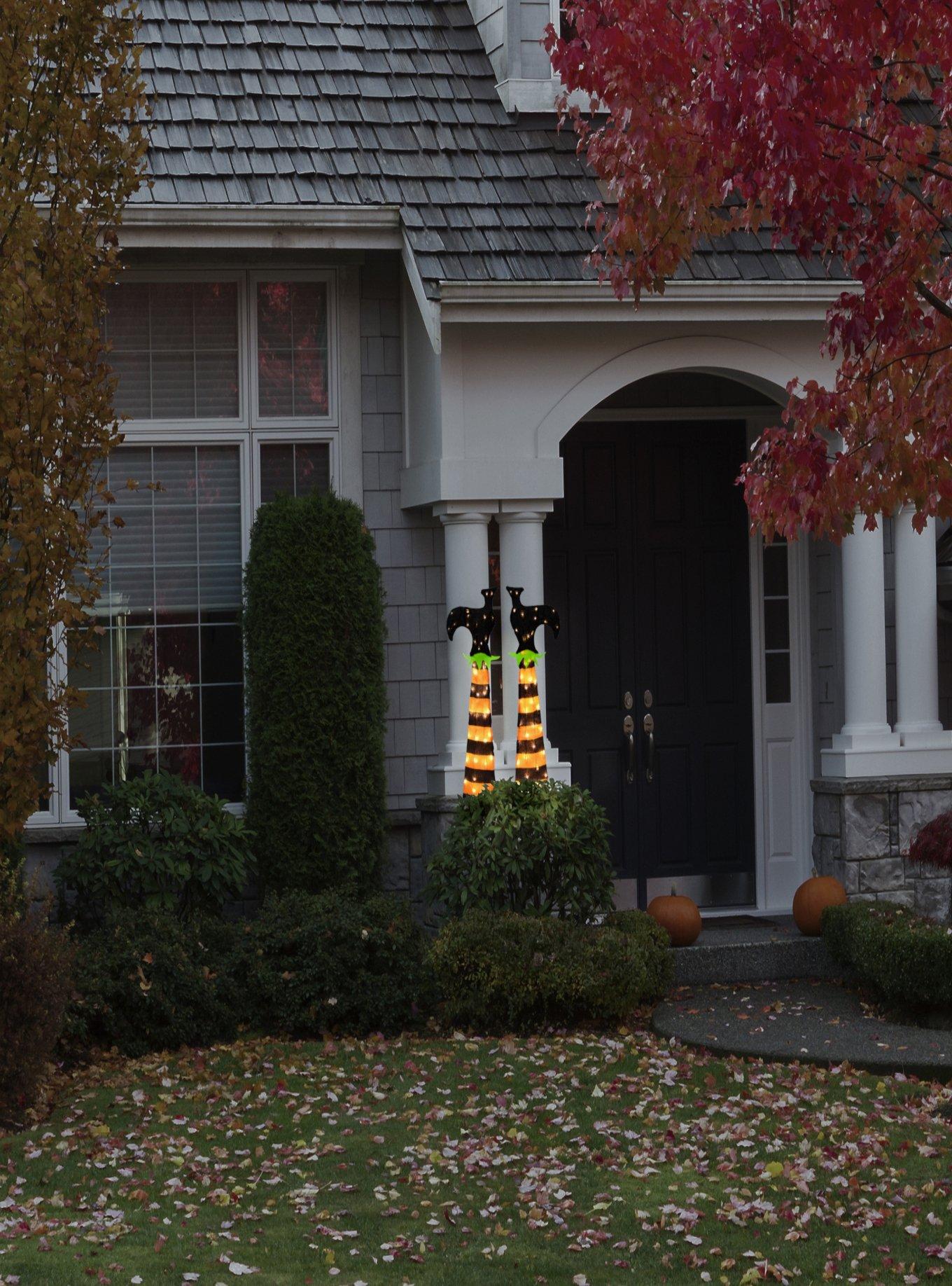 Spooky Town PreLit Upside Down Witch Legs Yard Decor, , hi-res