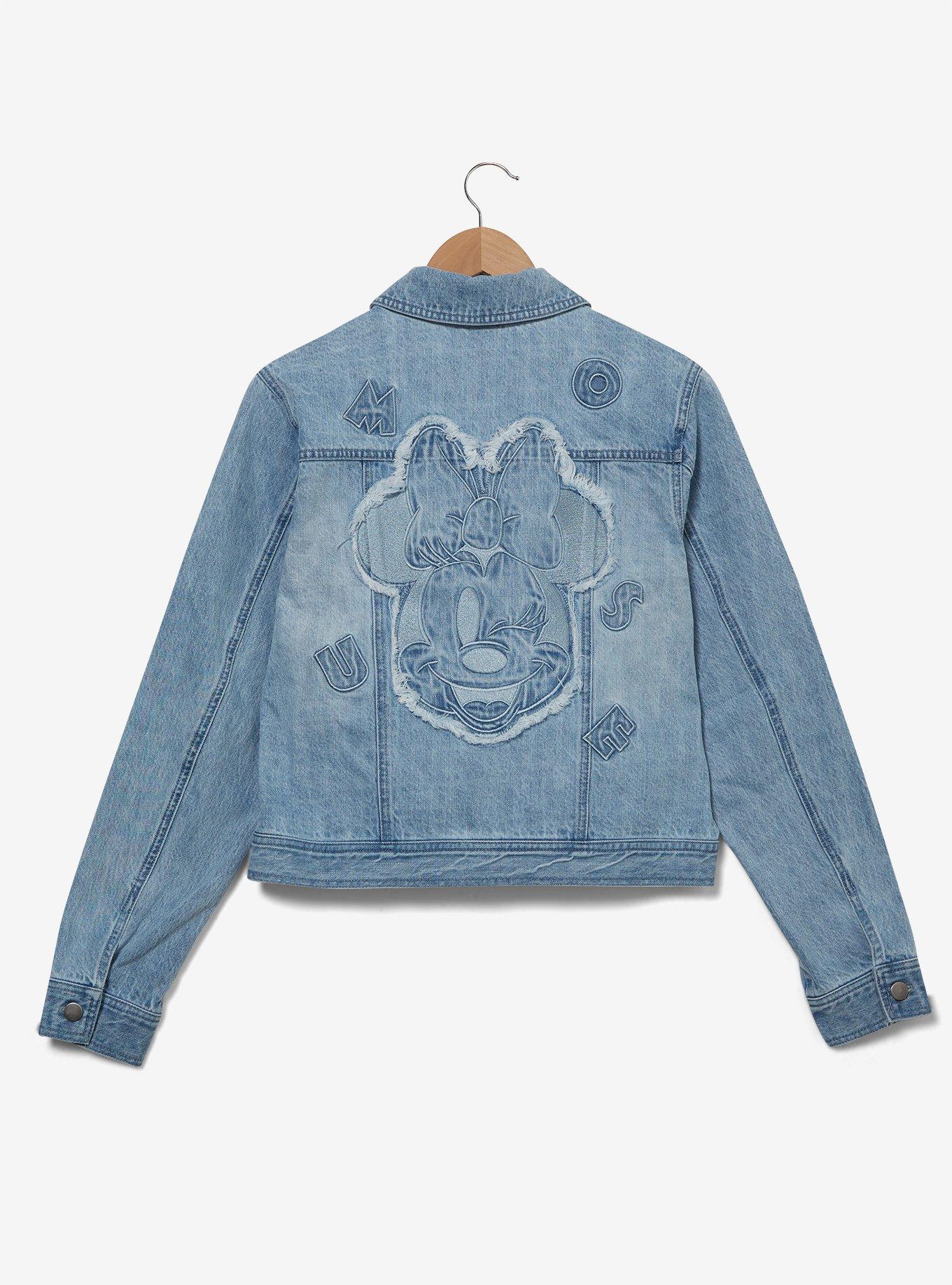 Disney Minnie Mouse Silhouette Women's Cropped Denim Jacket - BoxLunch Exclusive, MULTI, alternate