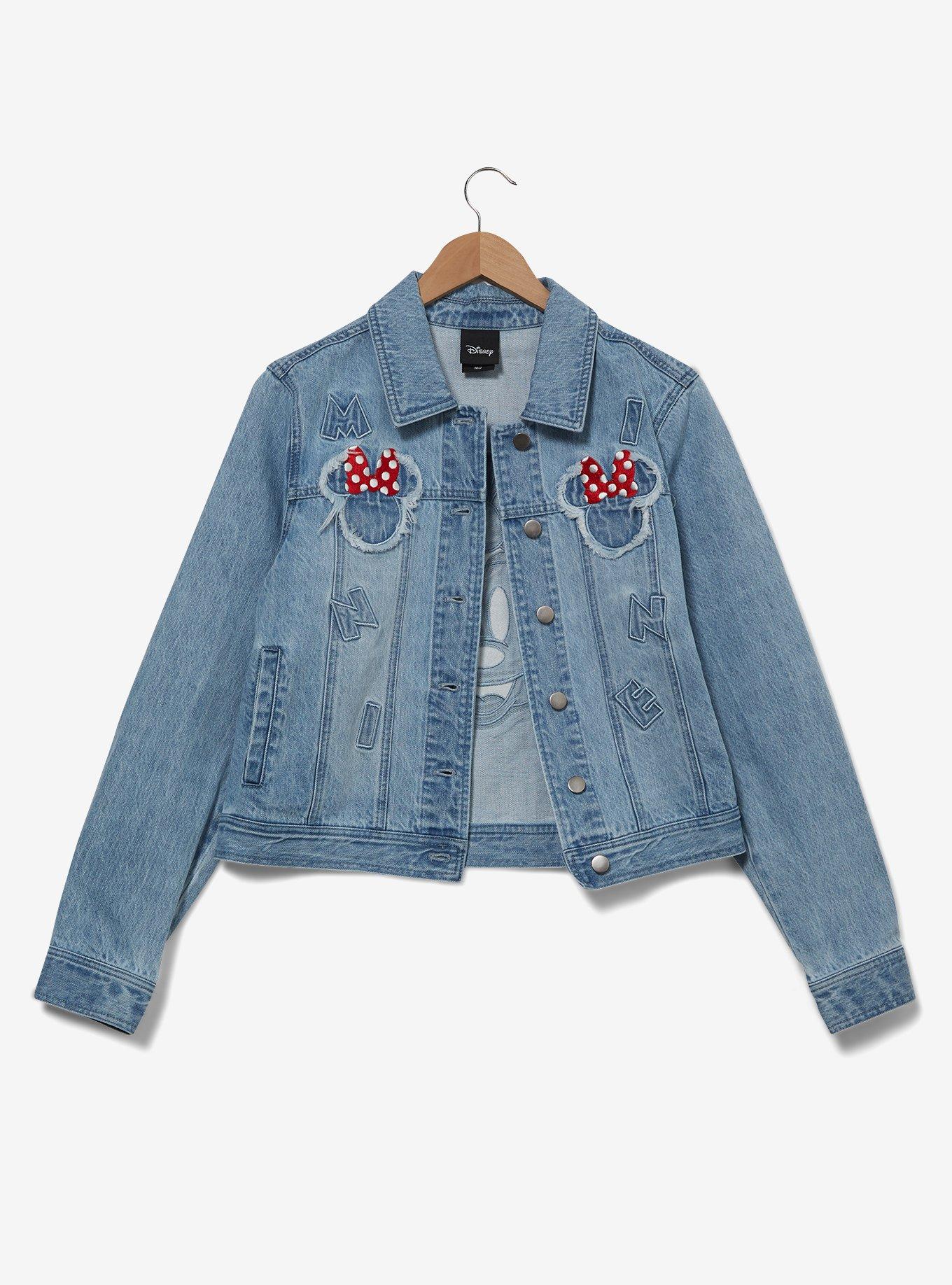 Disney Minnie Mouse Silhouette Women's Cropped Denim Jacket - BoxLunch Exclusive, MULTI, alternate