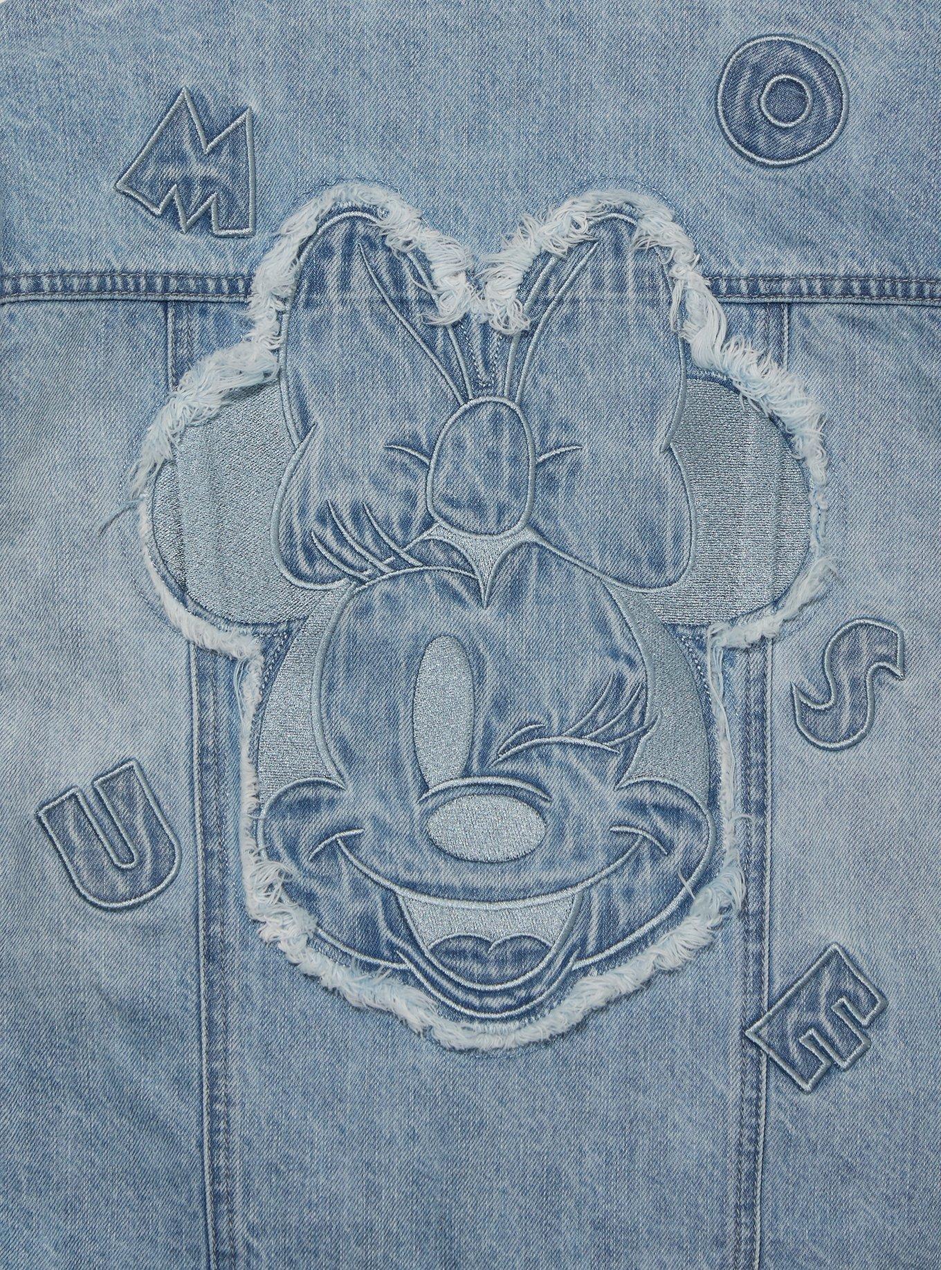 Disney Minnie Mouse Silhouette Women's Cropped Denim Jacket - BoxLunch Exclusive, MULTI, alternate