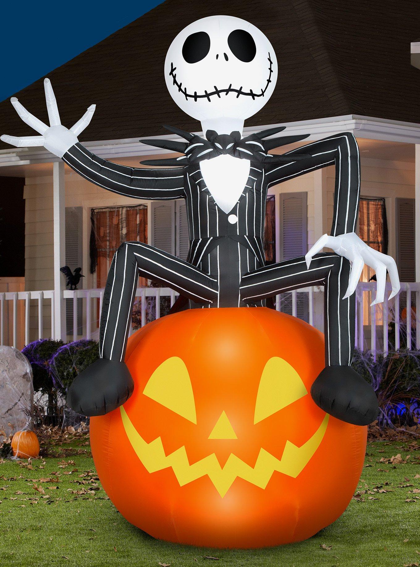 Disney Nightmare Before Christmas Jack Skellington On Jack-O'-Lantern Inflatable Decor, , alternate