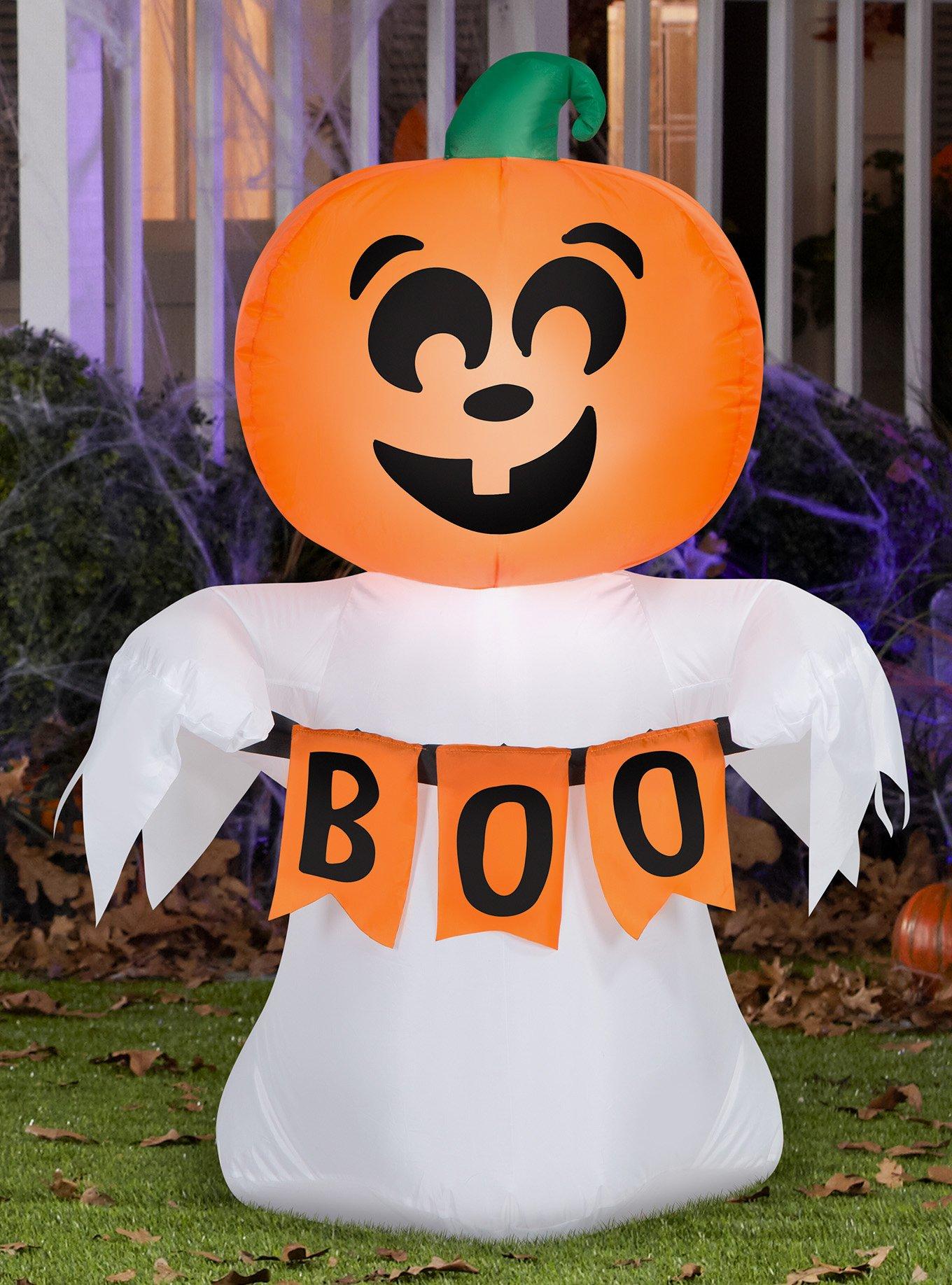 Jack-O'-Lantern Ghost Inflatable Decor, , hi-res