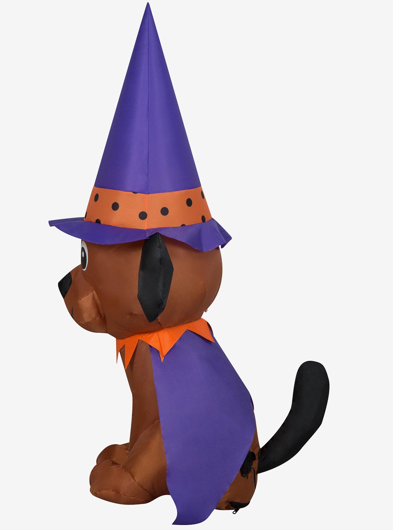 Dog in Witch Hat Inflatable Decor, , alternate