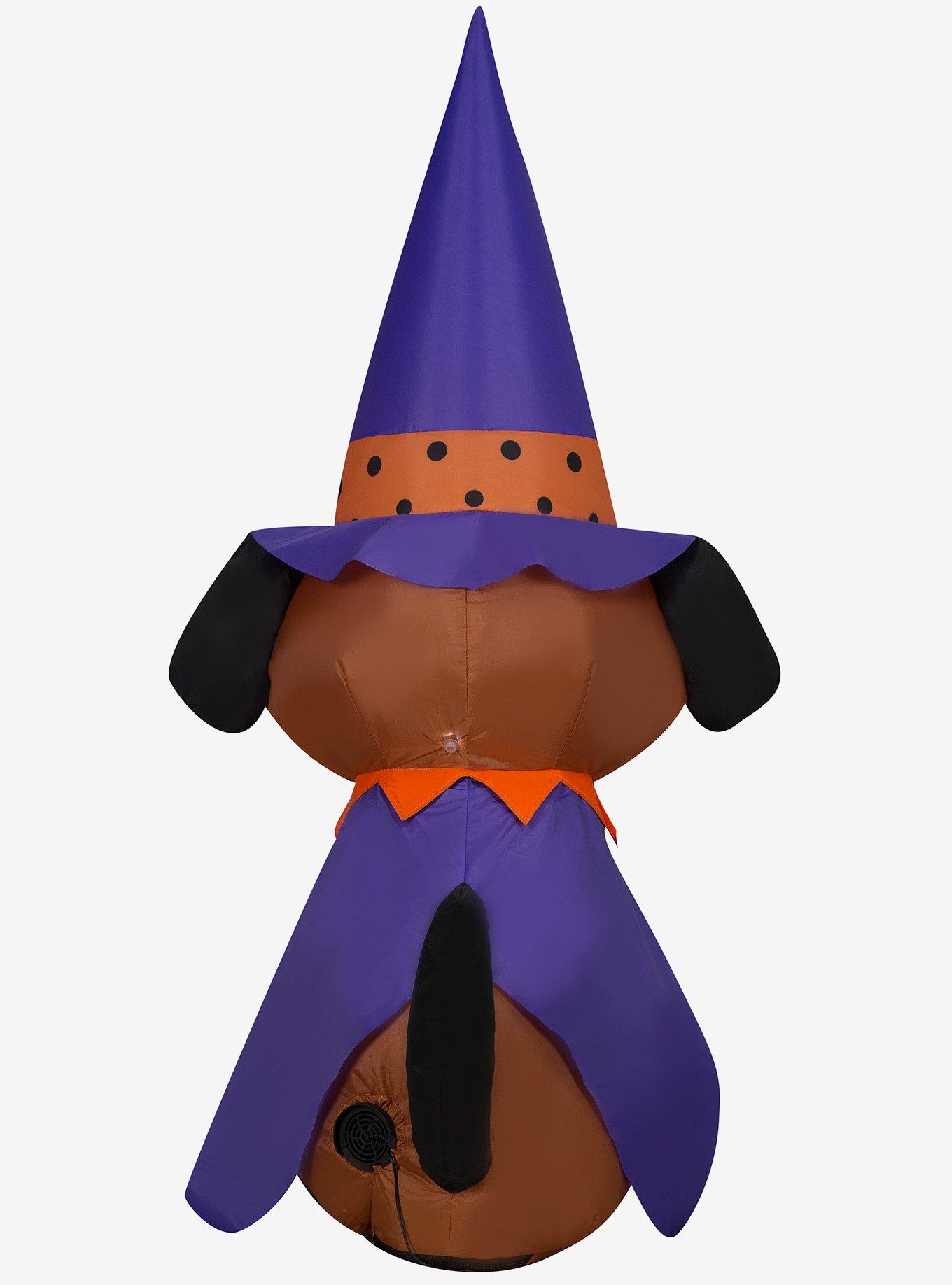 Dog in Witch Hat Inflatable Decor, , alternate