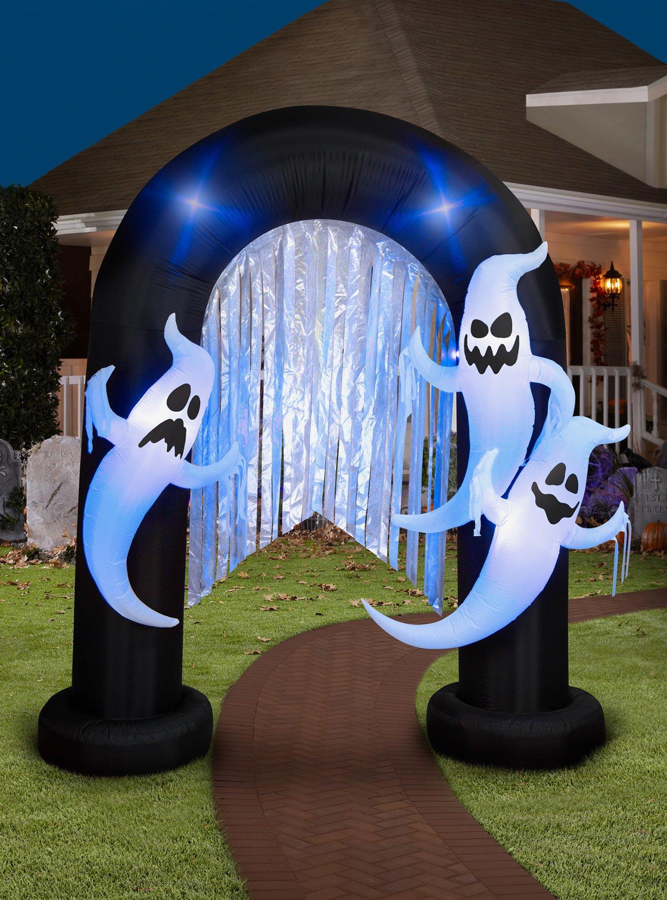 Ghost Archway with Flickering Lights Streamers Inflatable Decor, , alternate