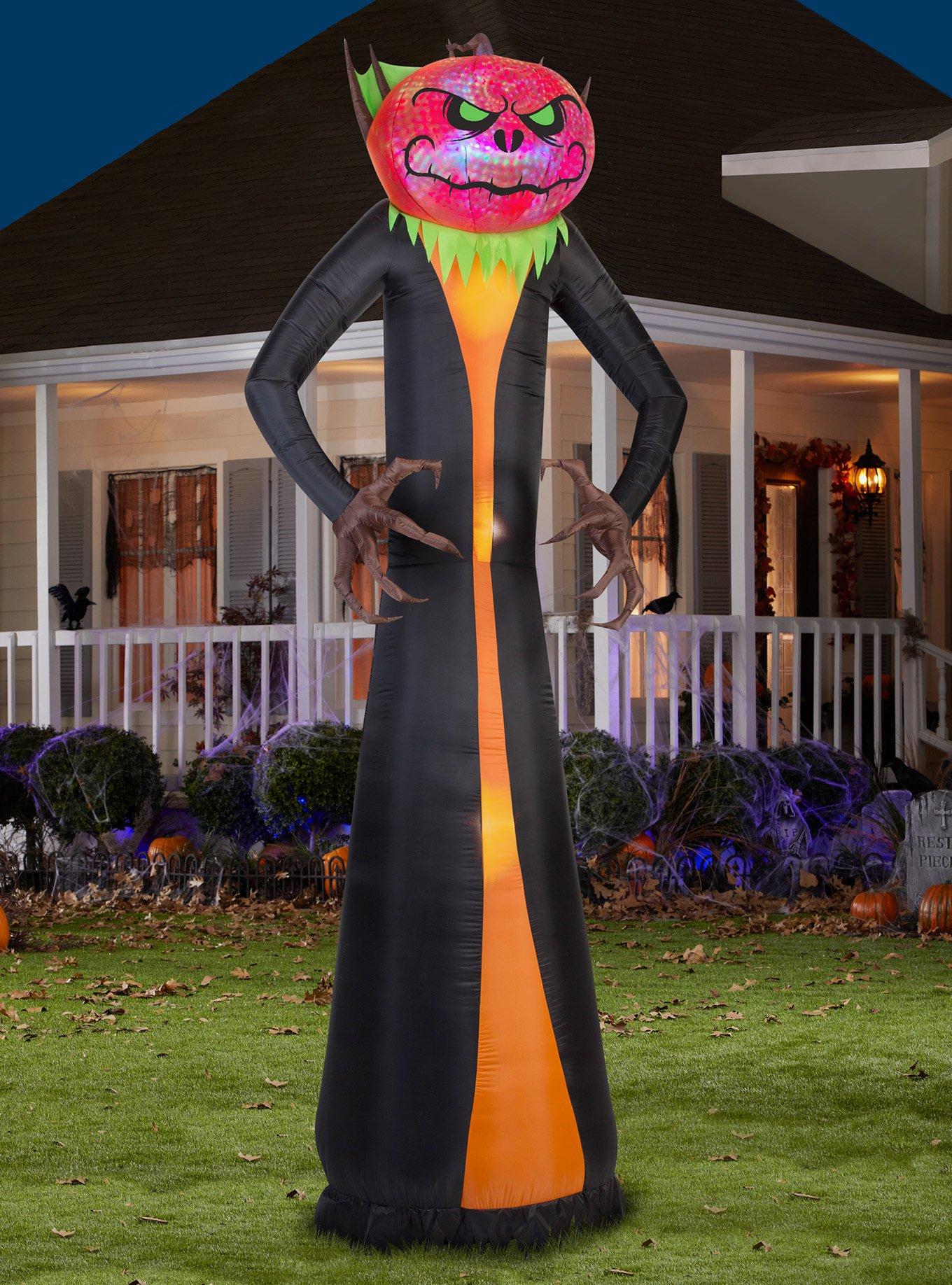 Giant Jack-O'-Lantern Reaper Psychedelic Light Inflatable Decor