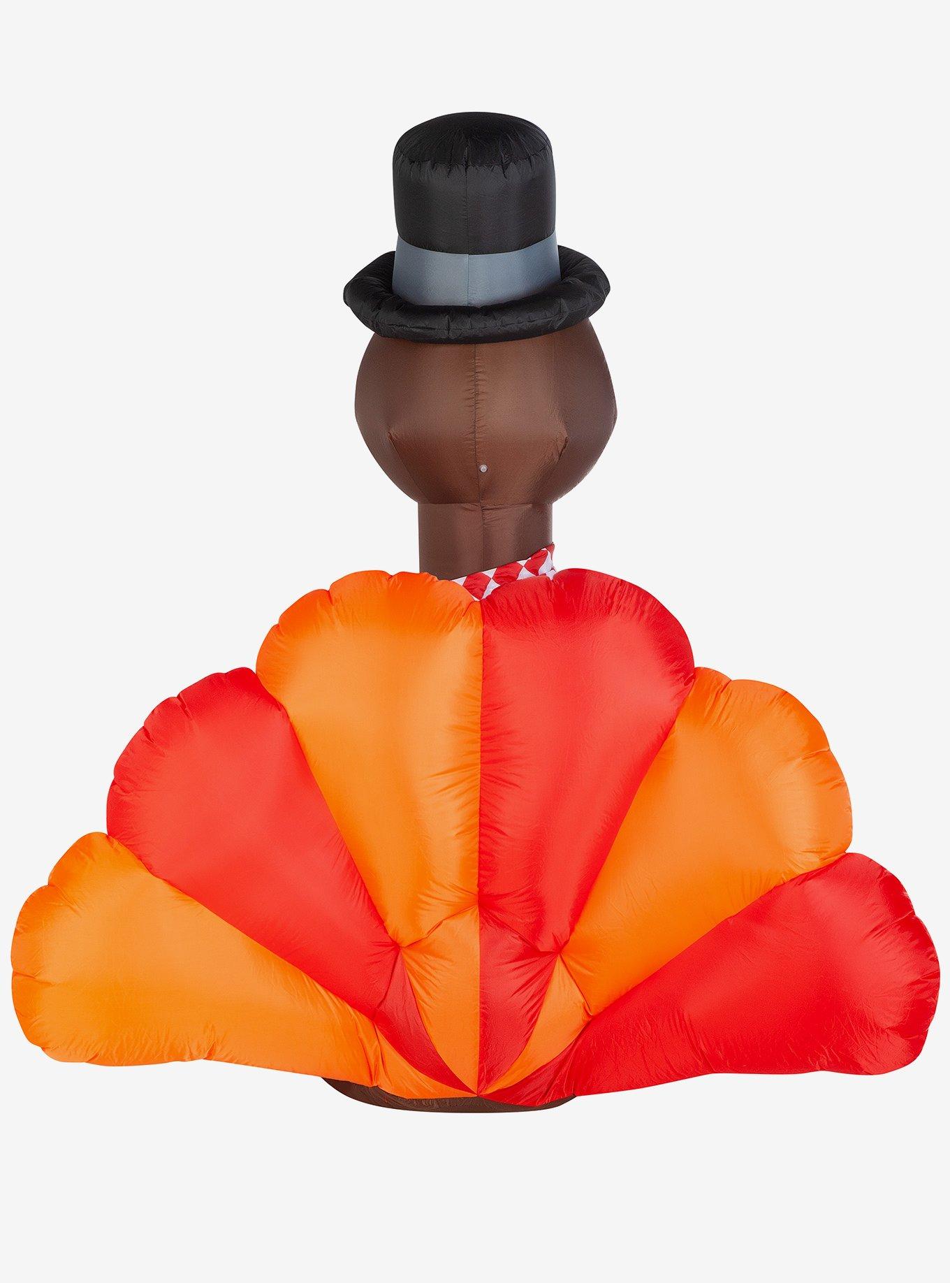 Thanksgiving Turkey Checkered Scarf Inflatable Decor