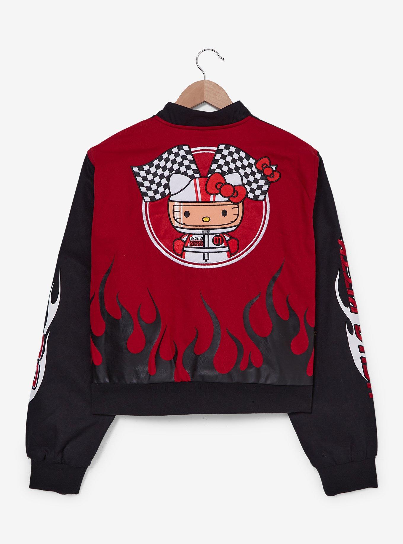 Sanrio Hello Kitty Flames Racing Cropped Women's Plus Size Racing Jacket - BoxLunch Exclusive, MULTI, alternate