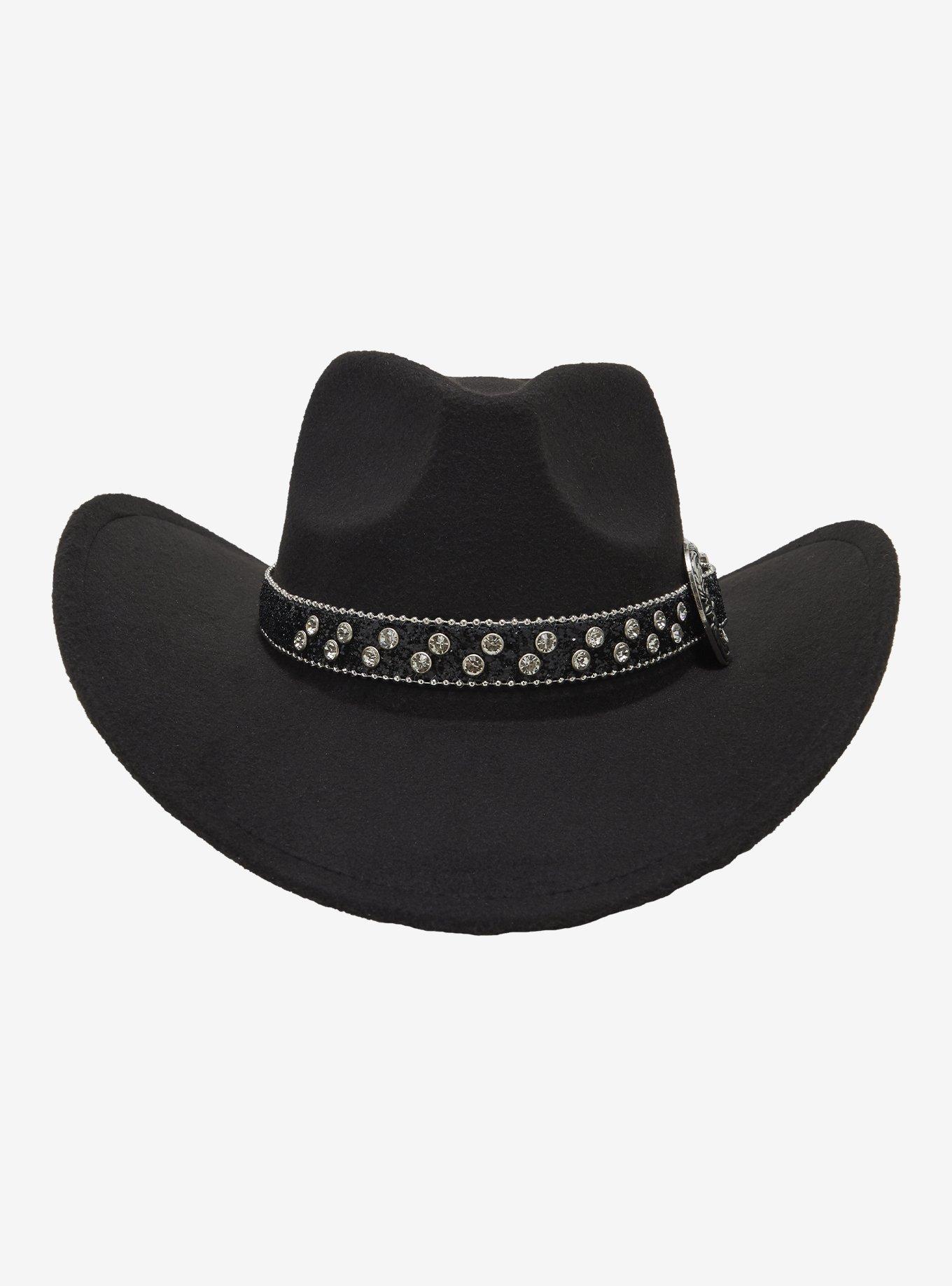 Black Bling Buckle Cowboy Hat, , alternate