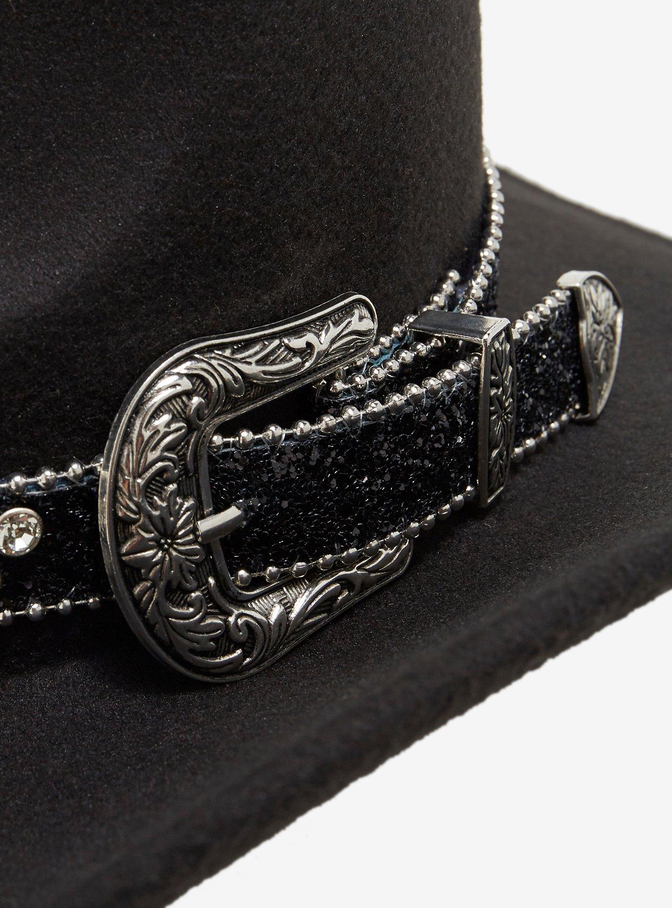 Black Bling Buckle Cowboy Hat, , alternate