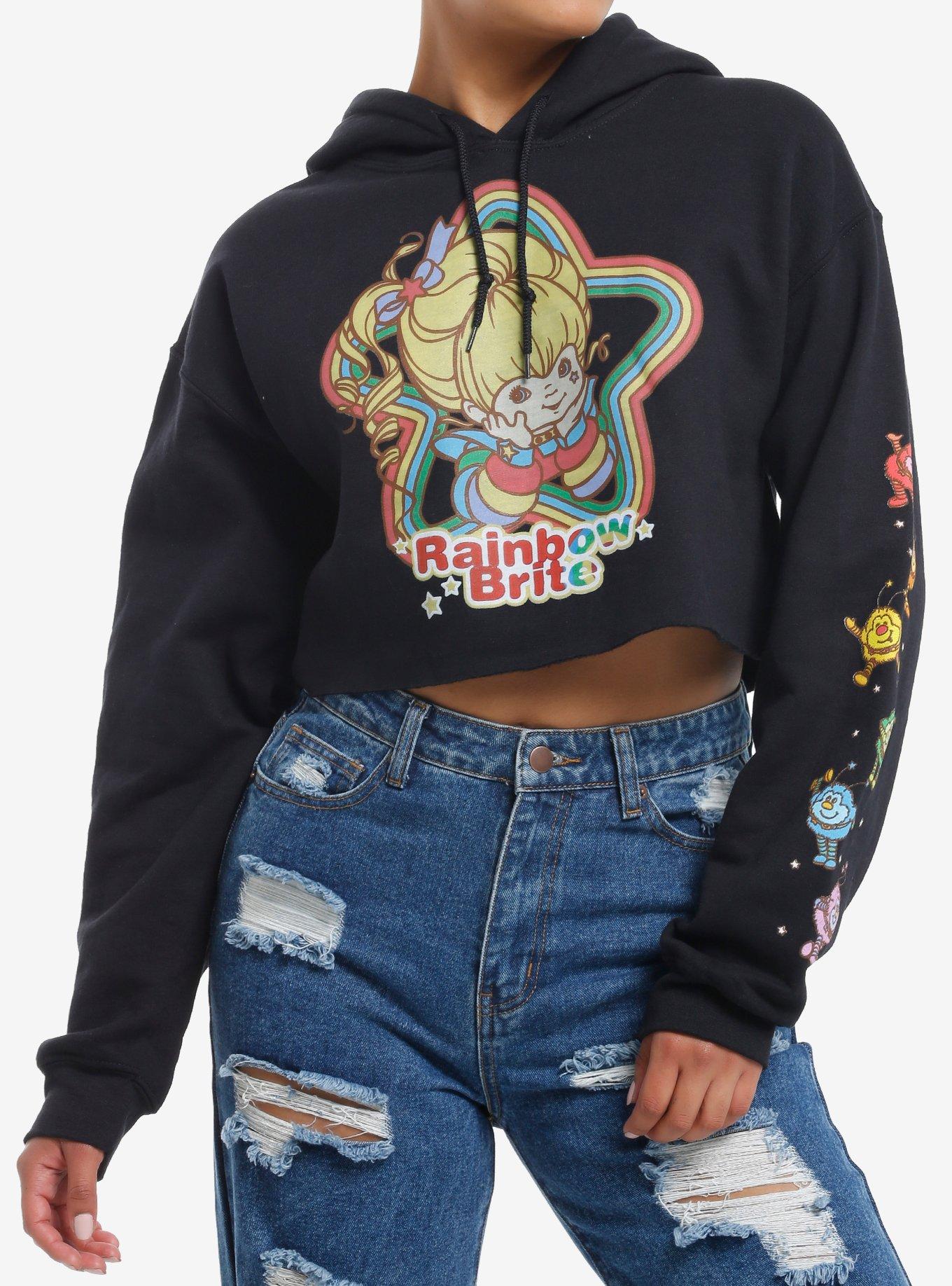 Shop Rainbow Brite Logo Crop Girls Hoodie