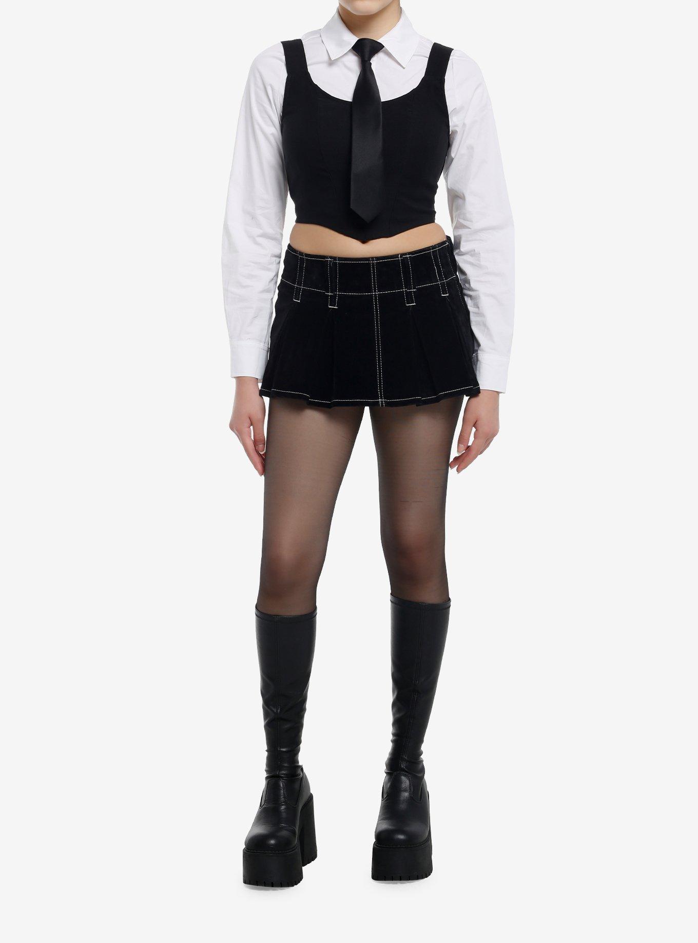 Cosmic Aura Vest & Tie Girls Long-Sleeve Button-Up Top, , hi-res