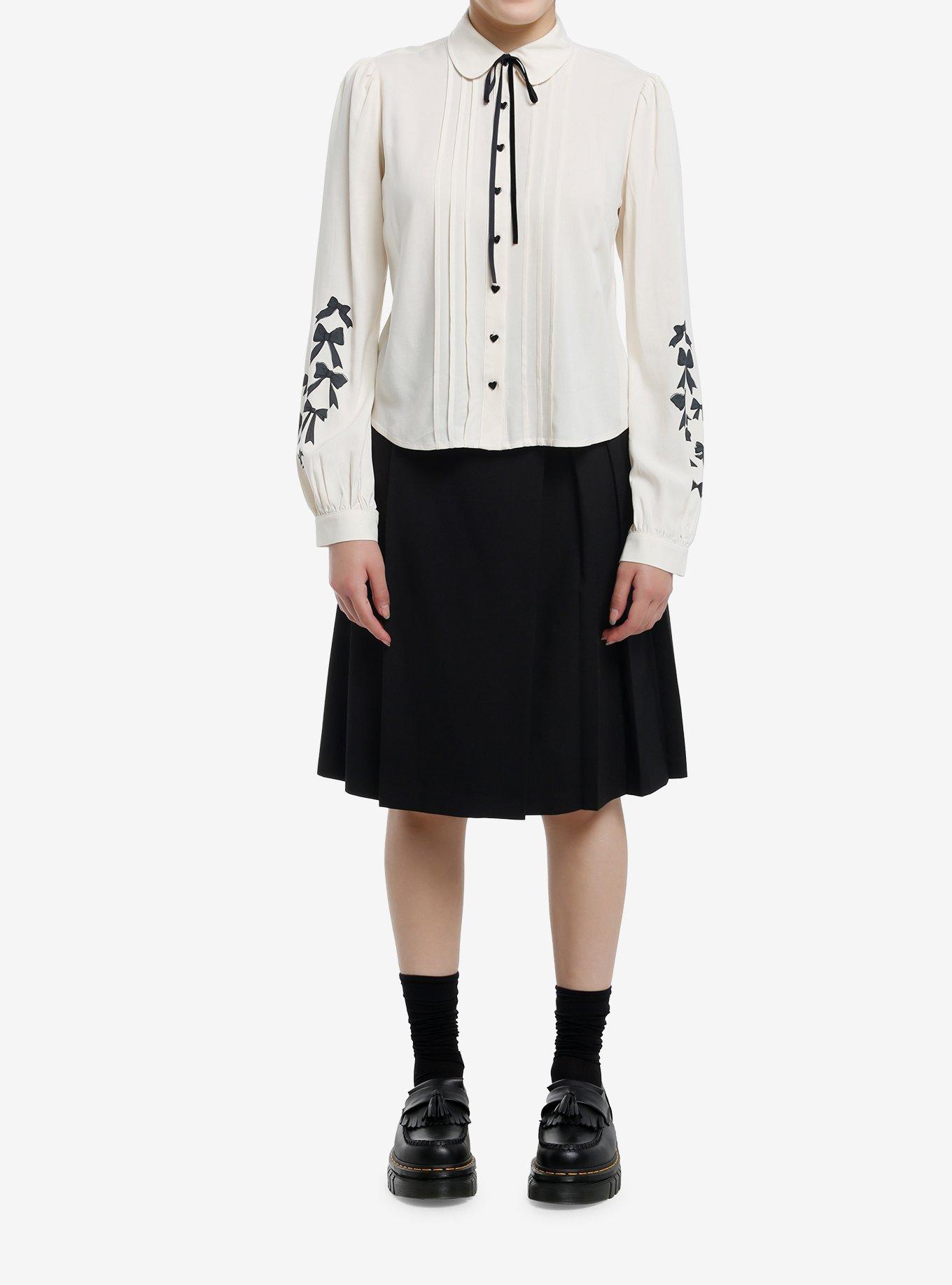 Sweet Society Black Ribbon Woven Girls Long-Sleeve Top, , hi-res
