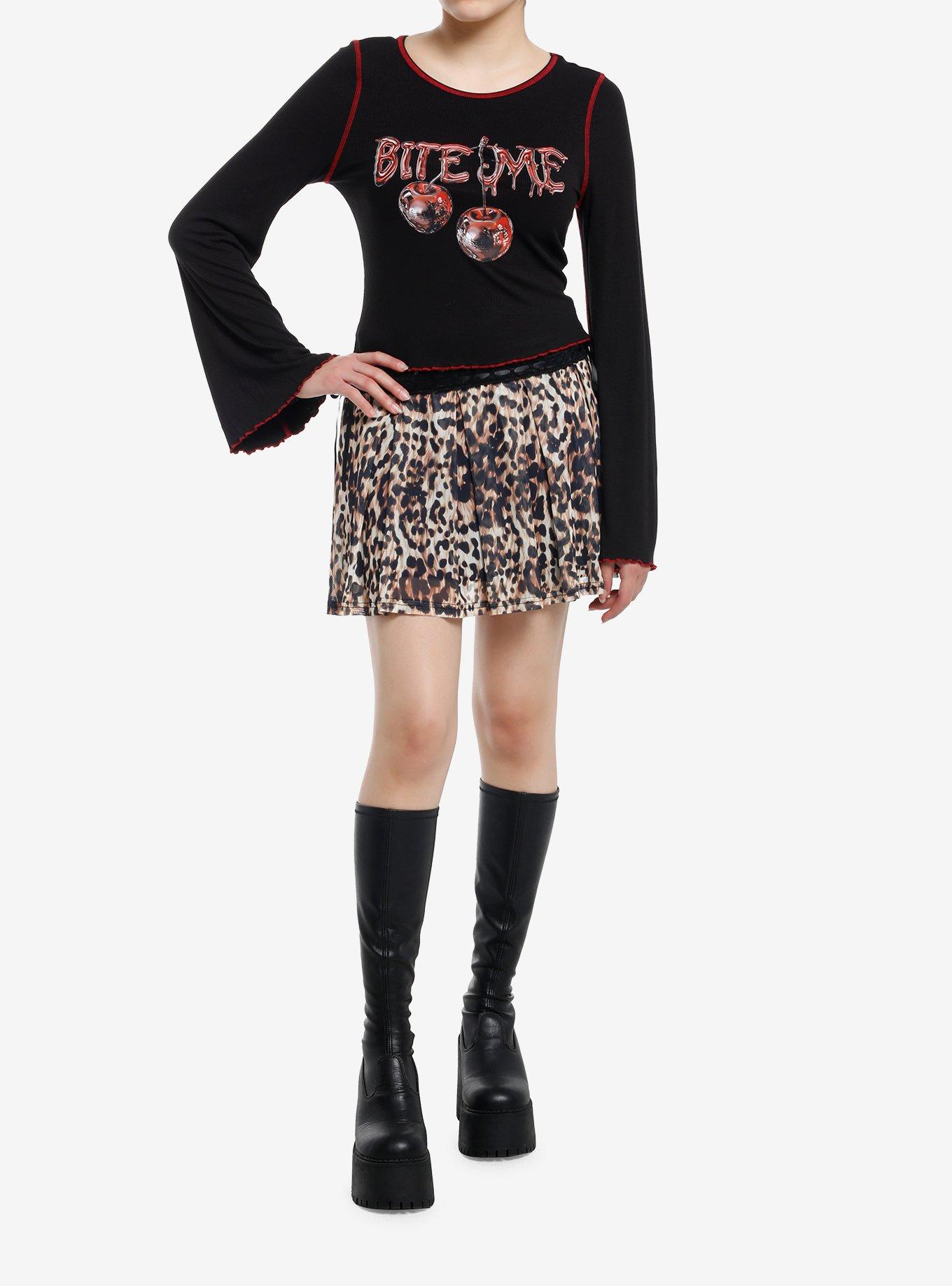 Social Collision Bite Me Chrome Cherry Girls Long-Sleeve Top, , hi-res