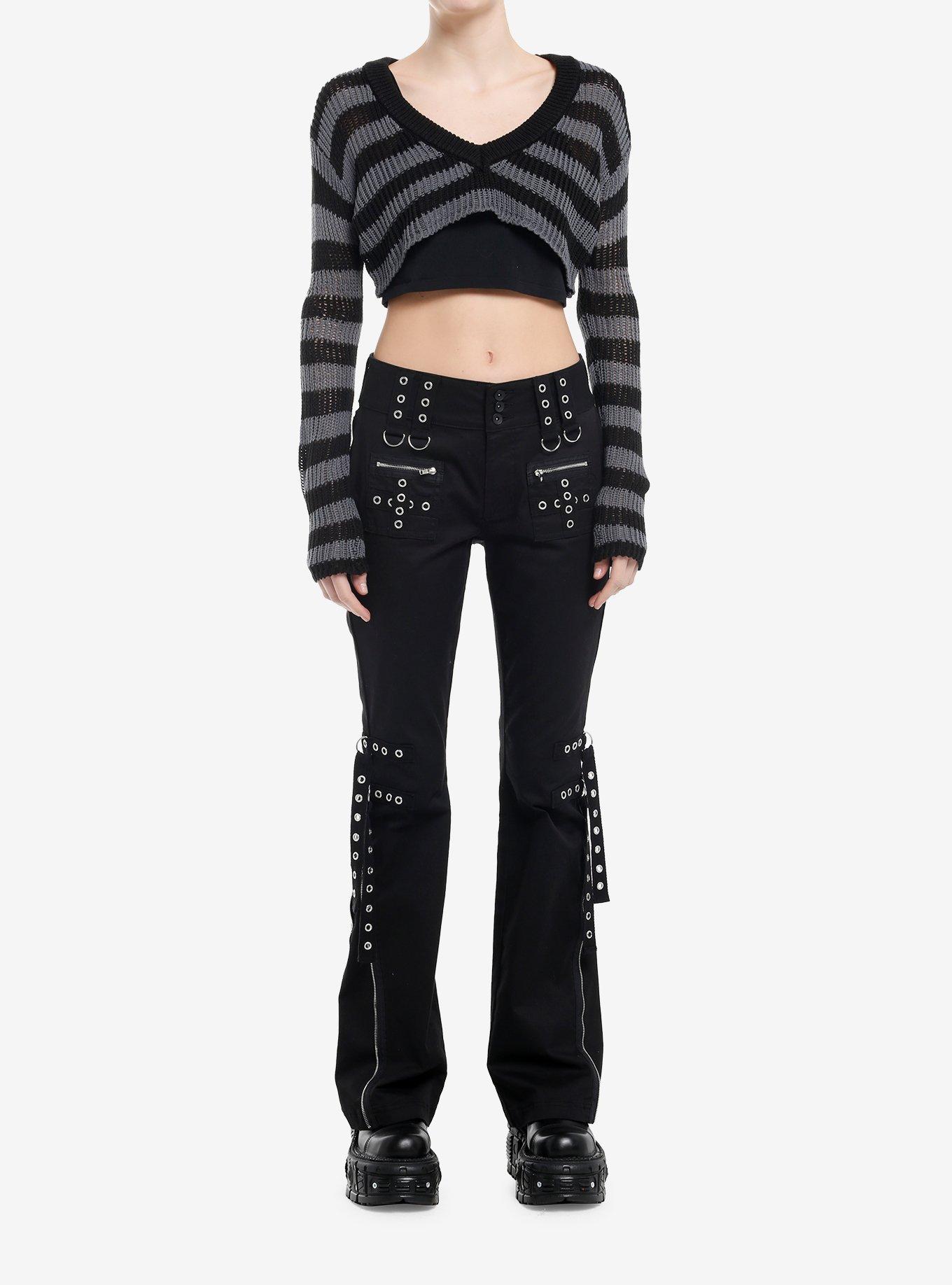 Social Collision Stripe V-Neck Bolero Girls Crop Shrug, , hi-res
