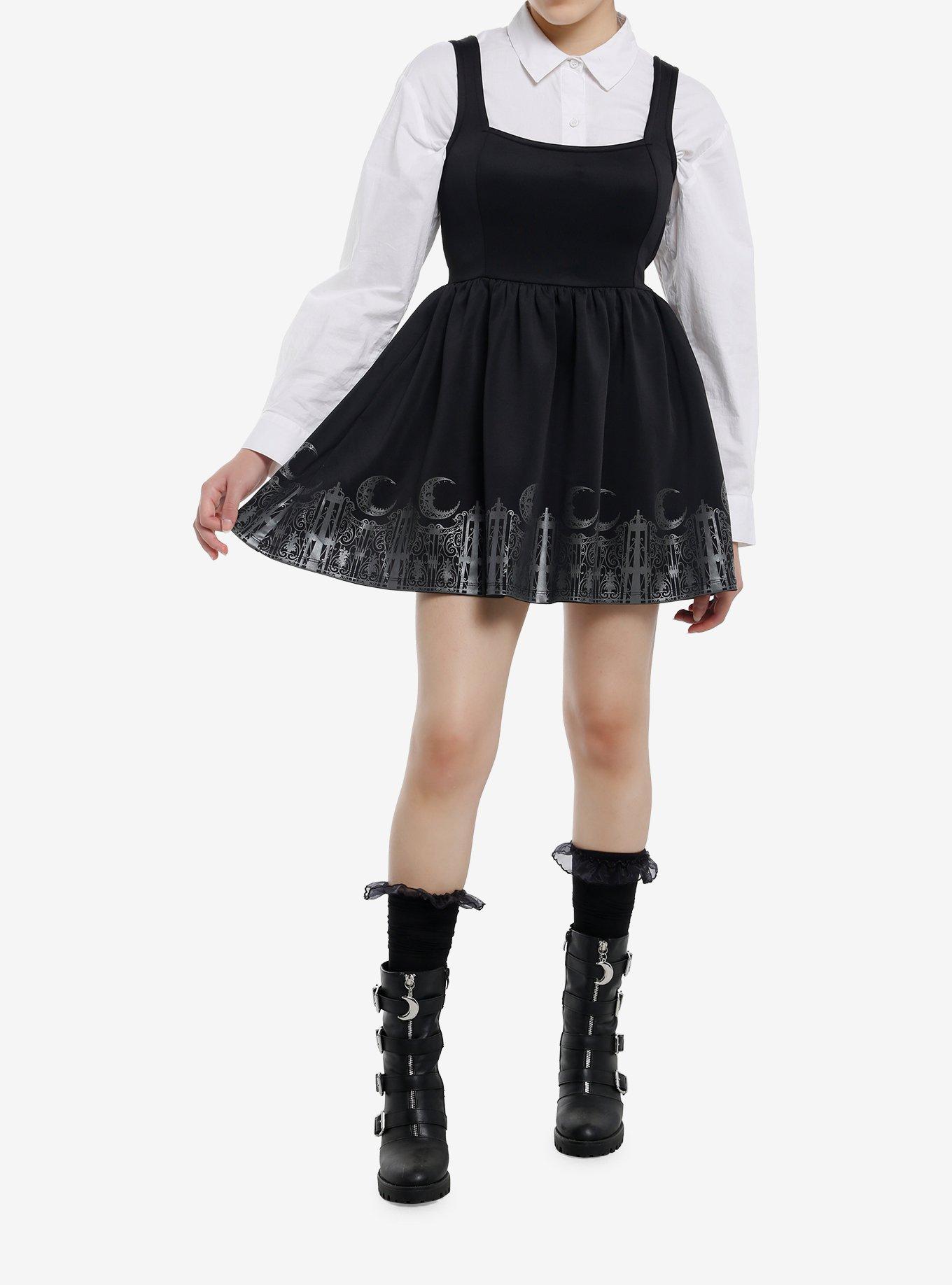 Cosmic Aura Black Gothic Border Skater Dress, , hi-res