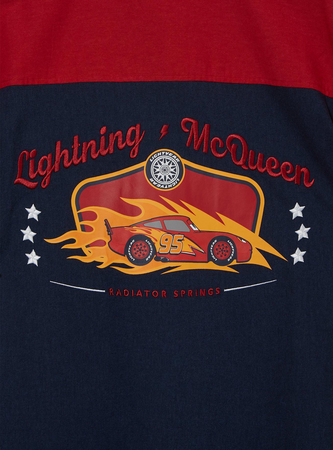 Disney Pixar Cars Lightning McQueen Mechanic Button-Up - BoxLunch Exclusive, DENIM, alternate