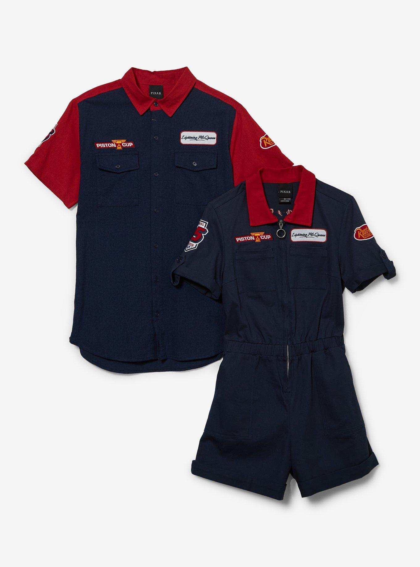 Disney Pixar Cars Lightning McQueen Mechanic Button-Up - BoxLunch Exclusive, DENIM, alternate