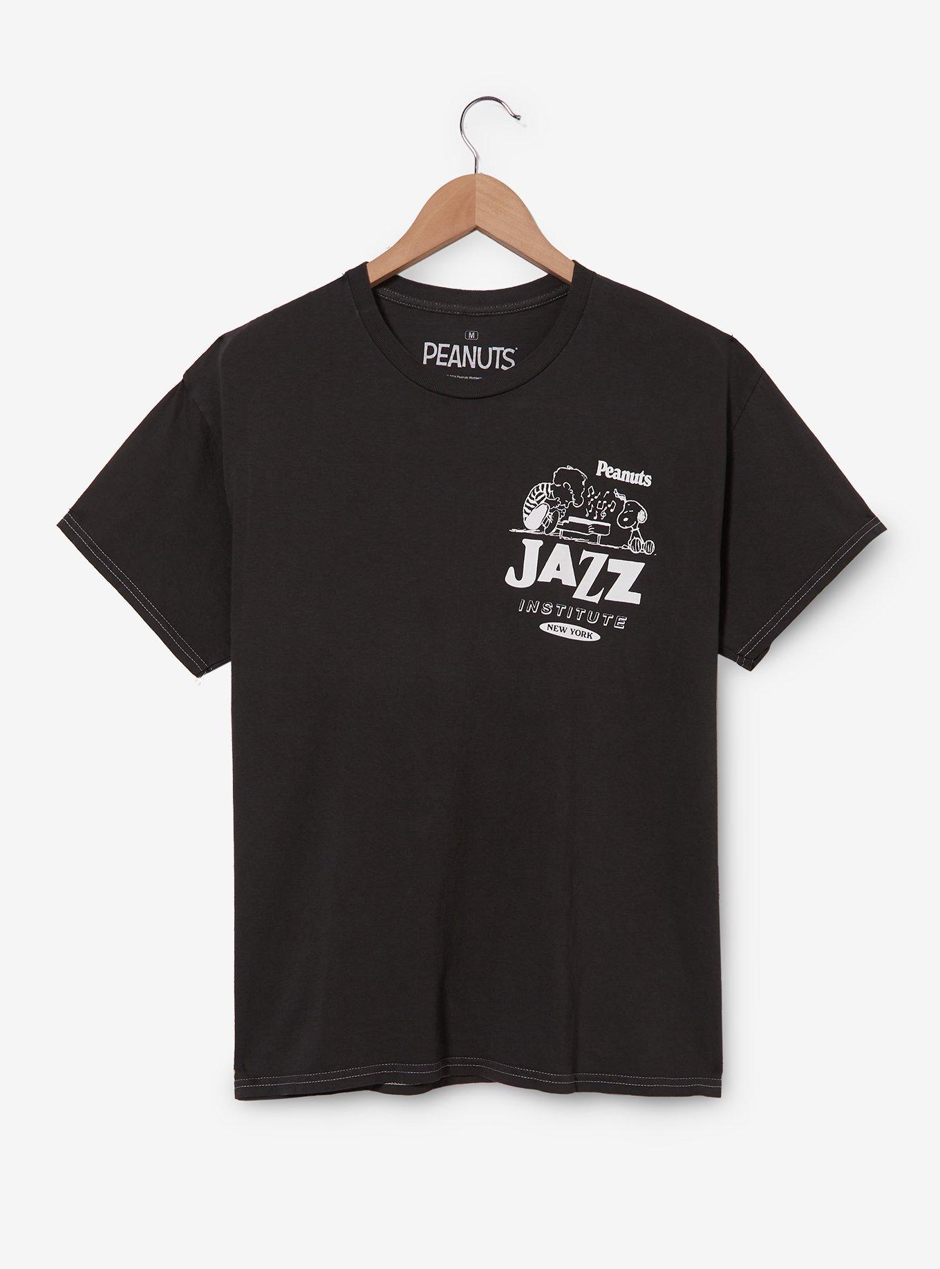 Peanuts Snoopy & Schroeder Jazz Institute T-Shirt - BoxLunch Exclusive, CHARCOAL  BLACK, alternate