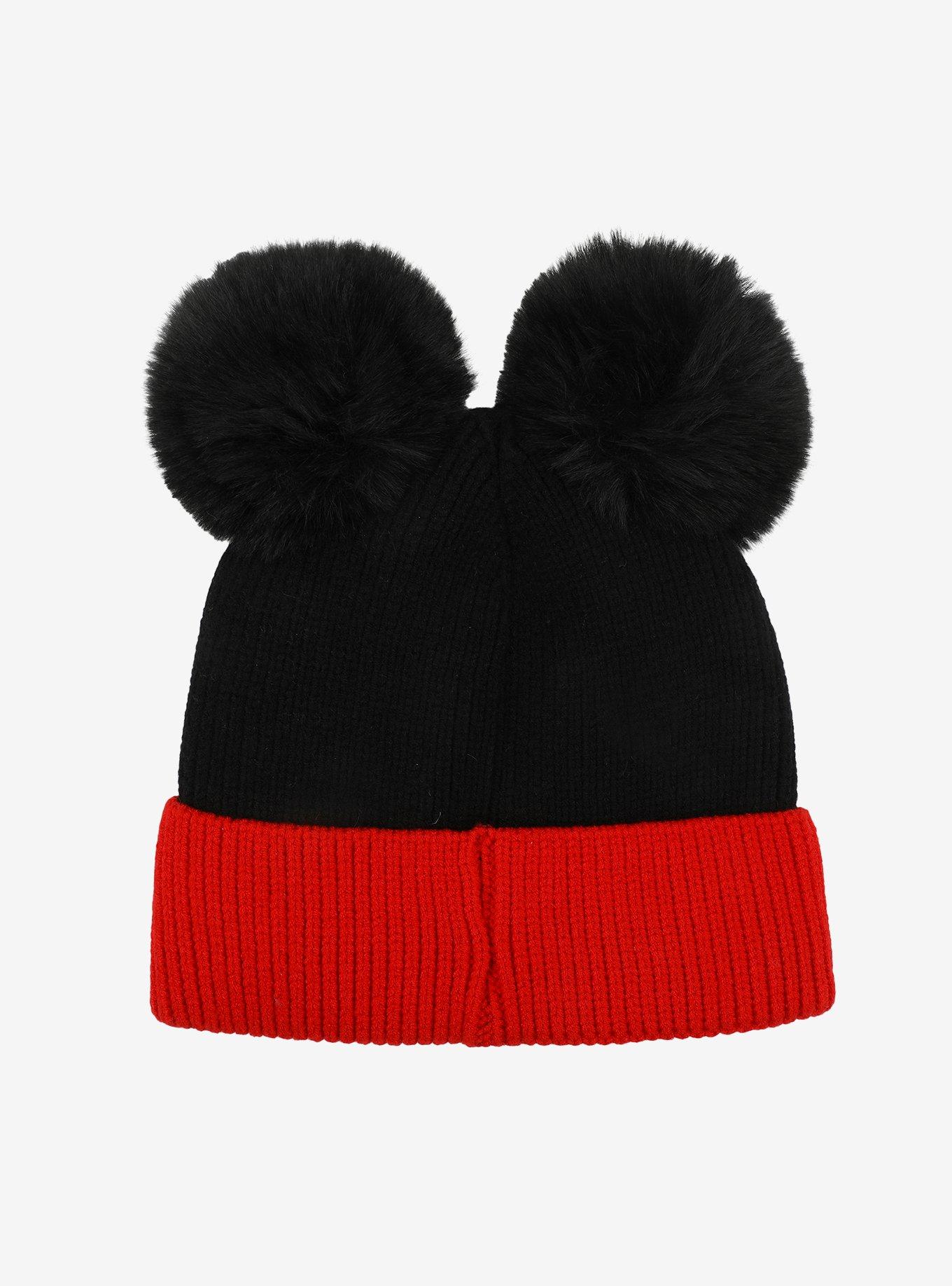 Disney Mickey Mouse Fuzzy Pom Ear Beanie, , hi-res