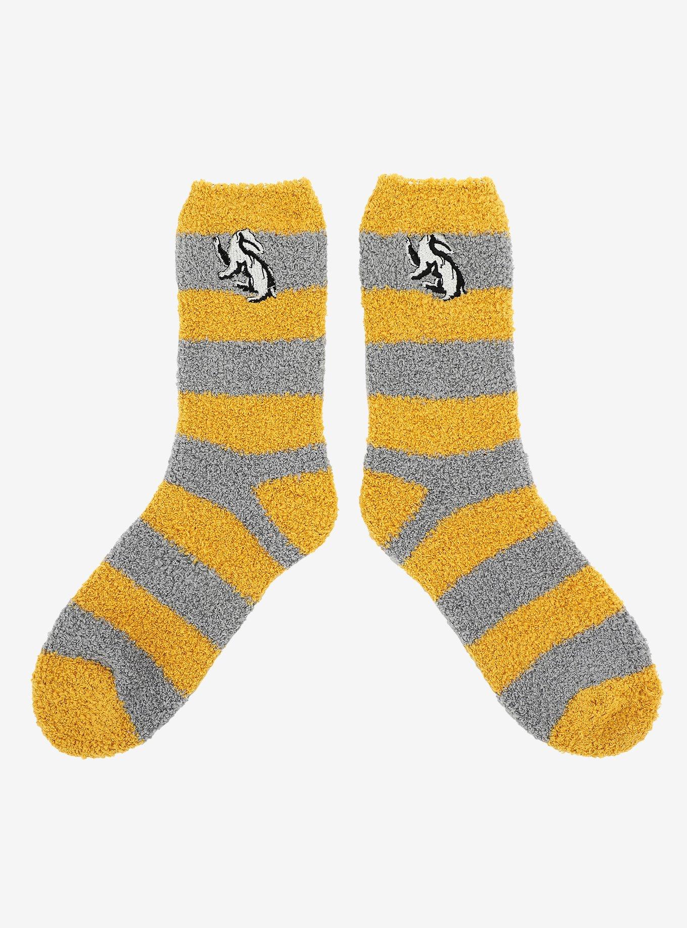 Harry Potter Hufflepuff Stripe Fuzzy Socks, , alternate