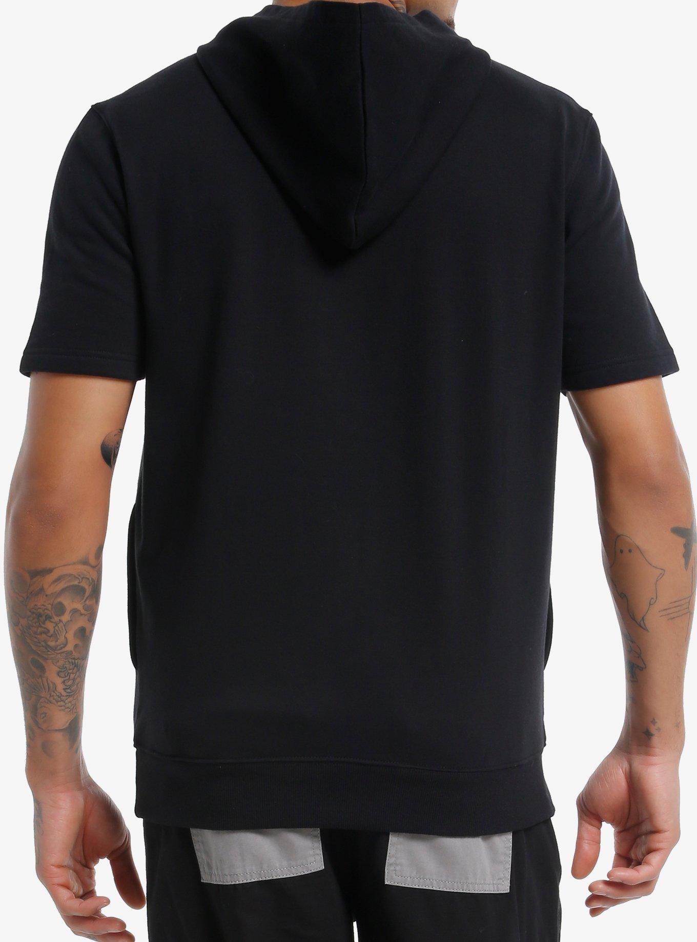 Ghost Short-Sleeve Hoodie, BLACK, alternate