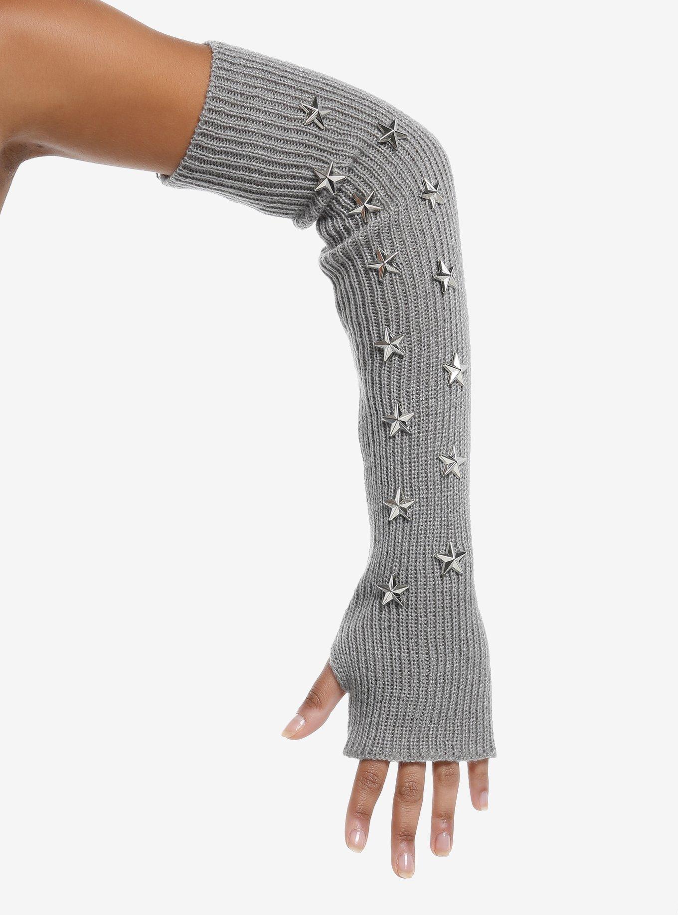 Star Stud Grey Long Arm Warmers, , hi-res