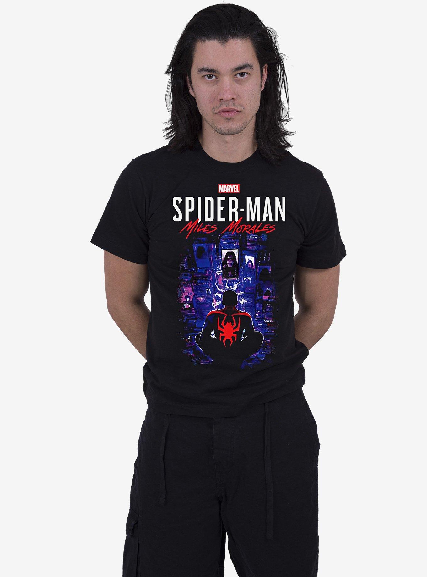 Marvel Spider-Man Miles Morales City Overwatch Front Print T-Shirt