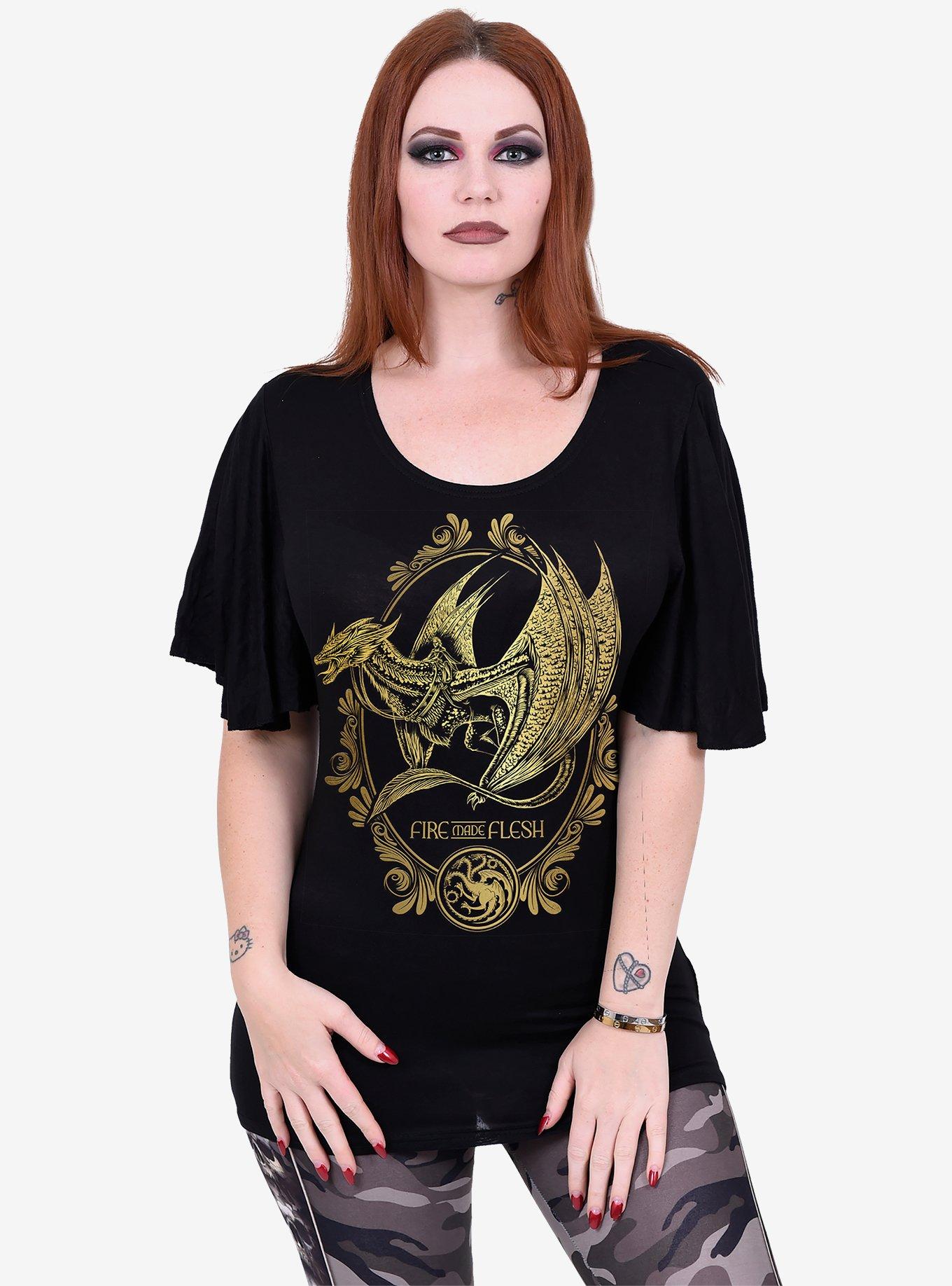 House of the Dragon Filigree Boat Neck Bat Sleeve Top, , hi-res