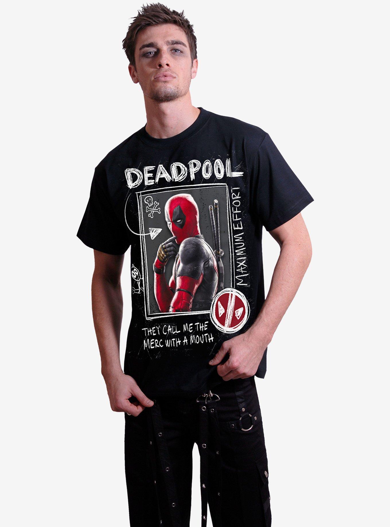 Deadpool Wolverine Sketches T-Shirt, BLACK, alternate