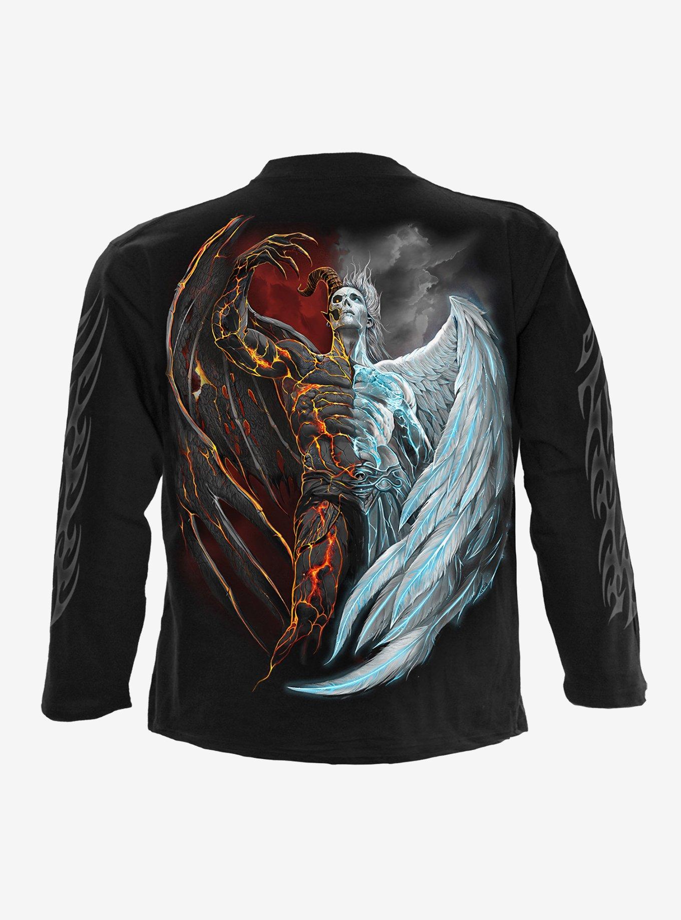 Divided Soul Long Sleeve T-Shirt, BLACK, alternate