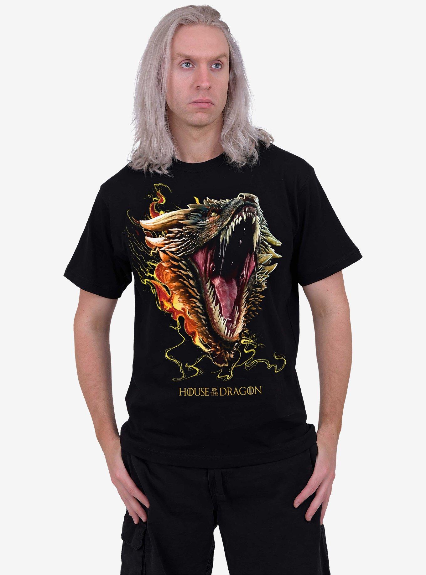 Game of Thrones Drogon Front Print T-Shirt, BLACK, alternate