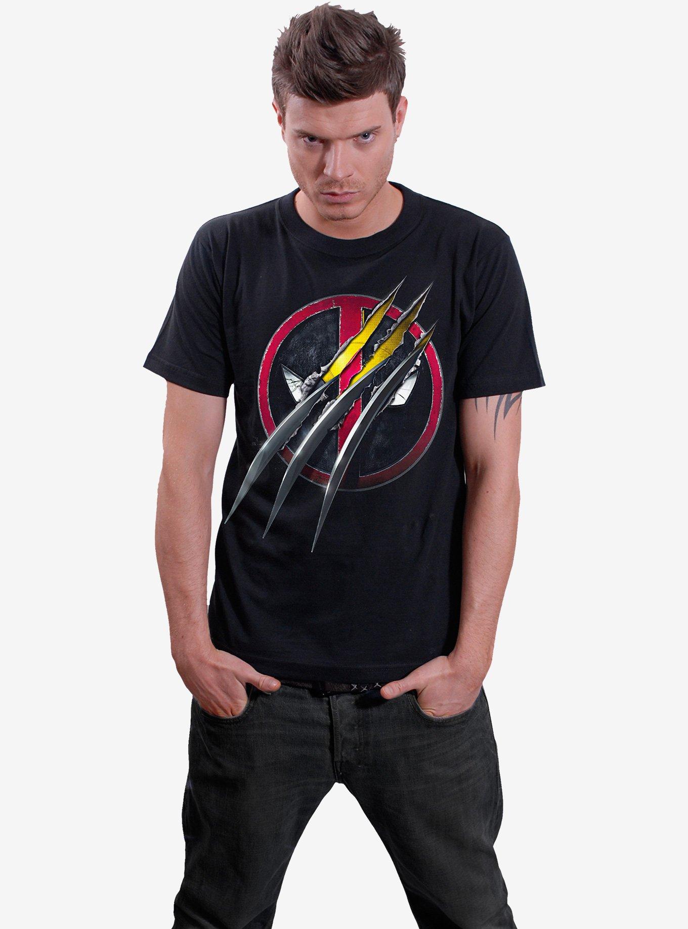 Deadpool Slashed Front Print T-Shirt, , hi-res