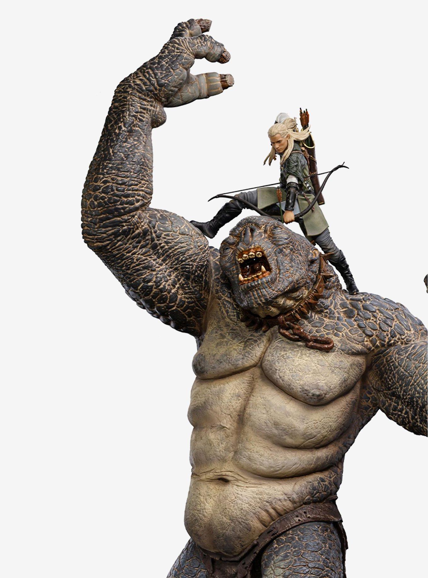 Iron Studios The Lord of the Rings Battle Diorama Series Cave Troll and Legolas Figure, , alternate