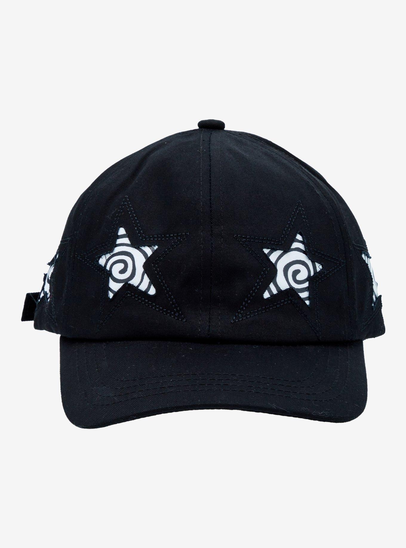 Black Spiral Star Patch Dad Cap, , hi-res