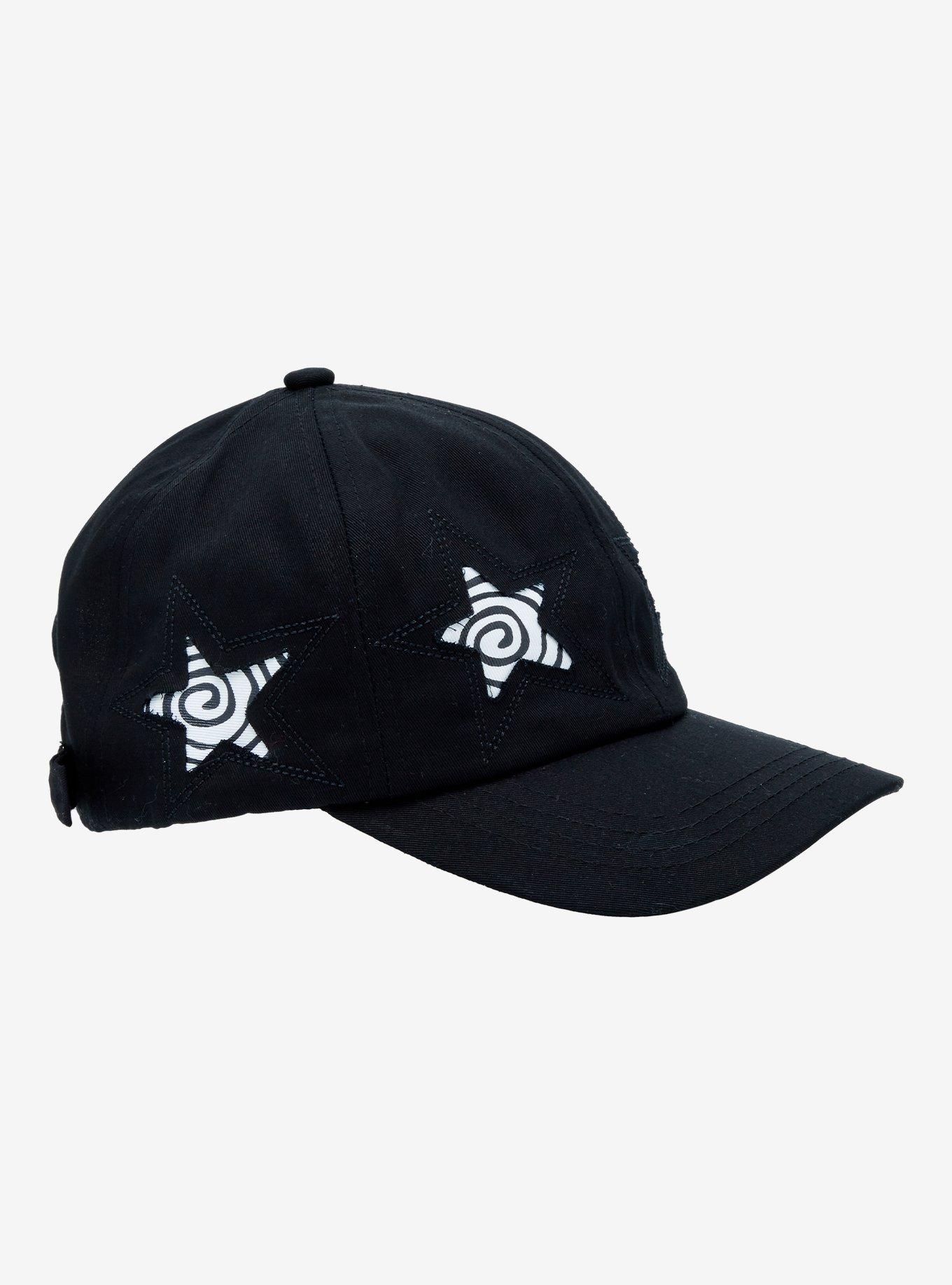 Black Spiral Star Patch Dad Cap, , alternate