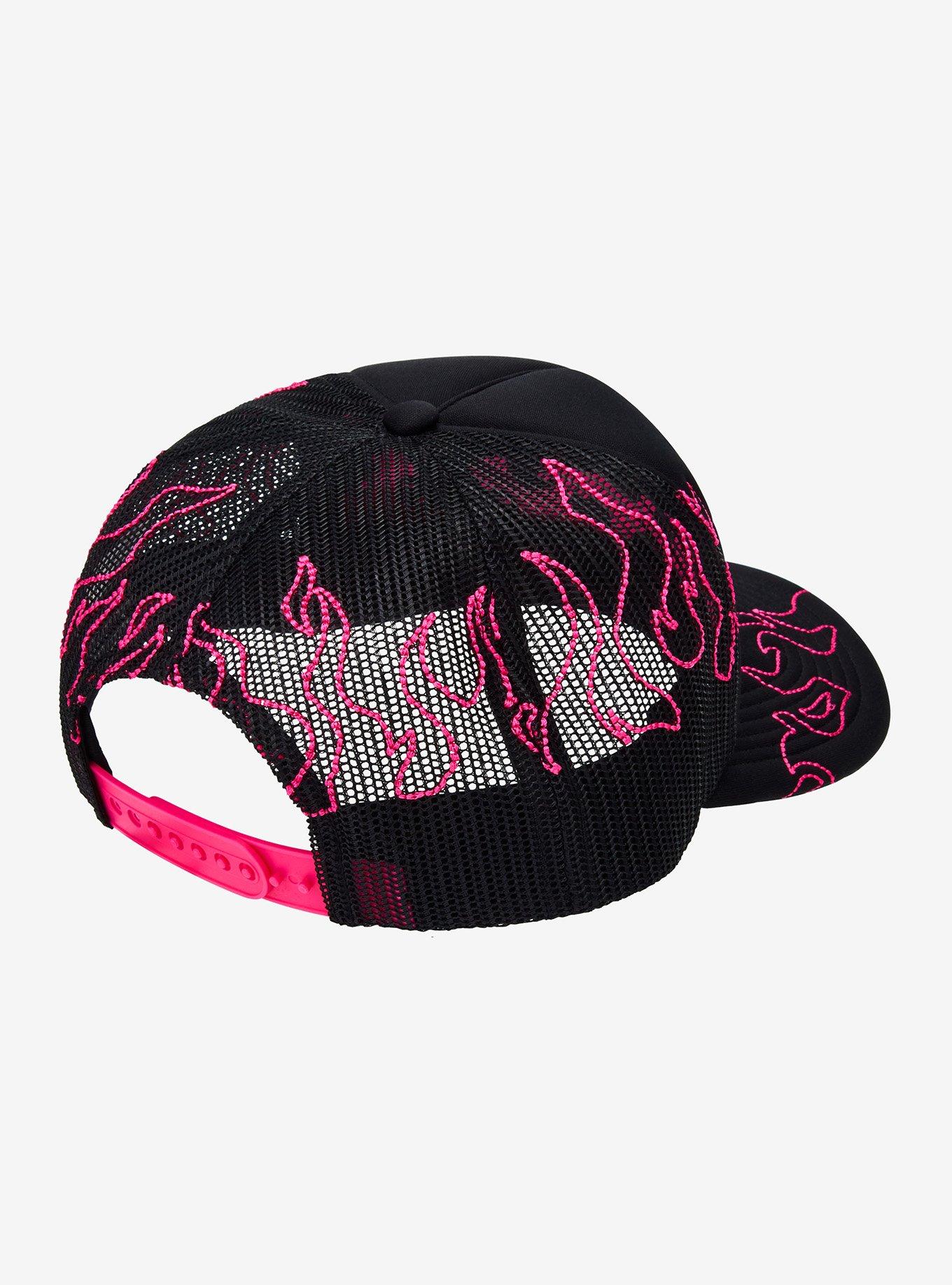 Kuromi Flame Stitch Trucker Hat, , alternate